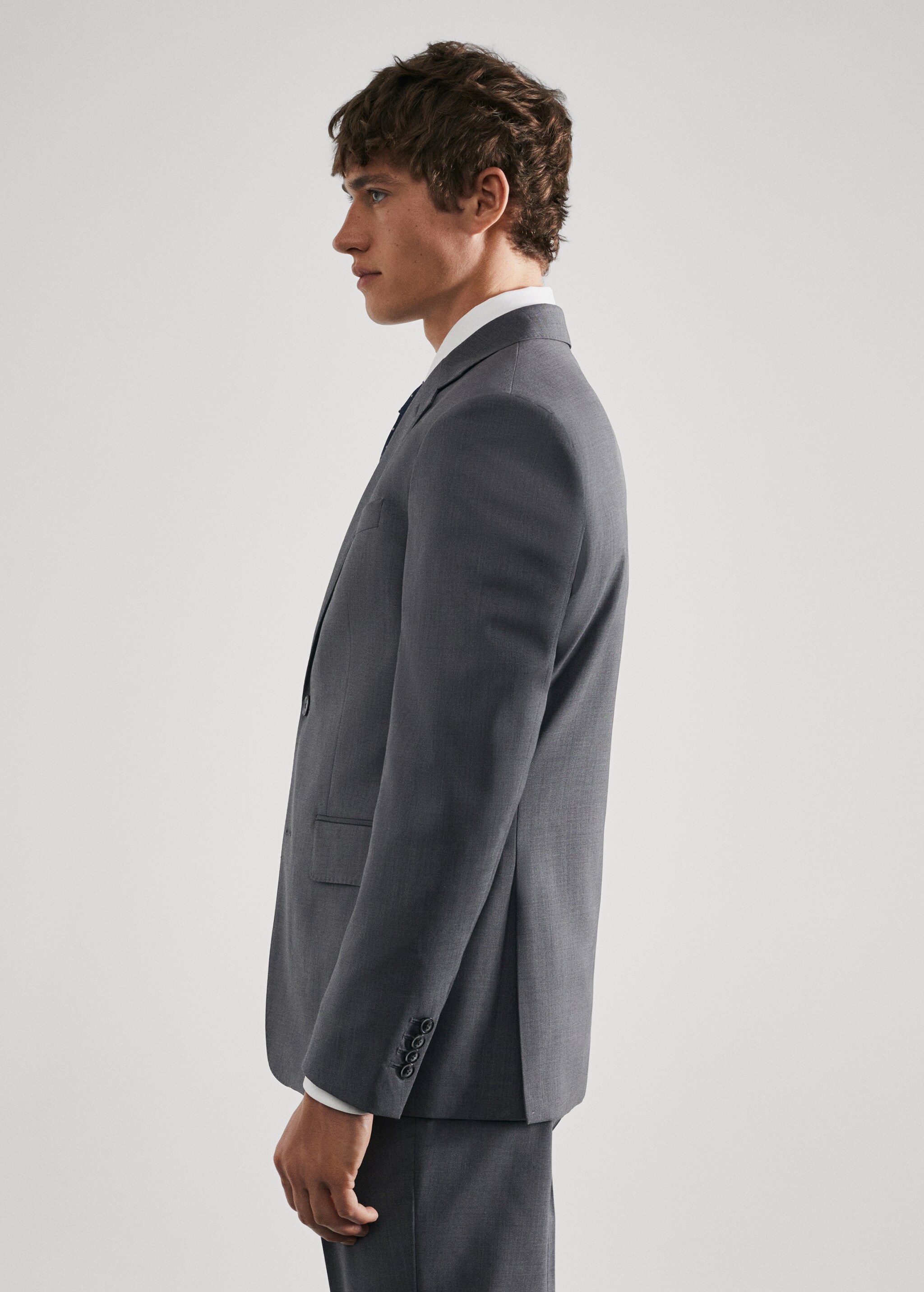 Slim fit virgin wool suit blazer - Details of the article 2
