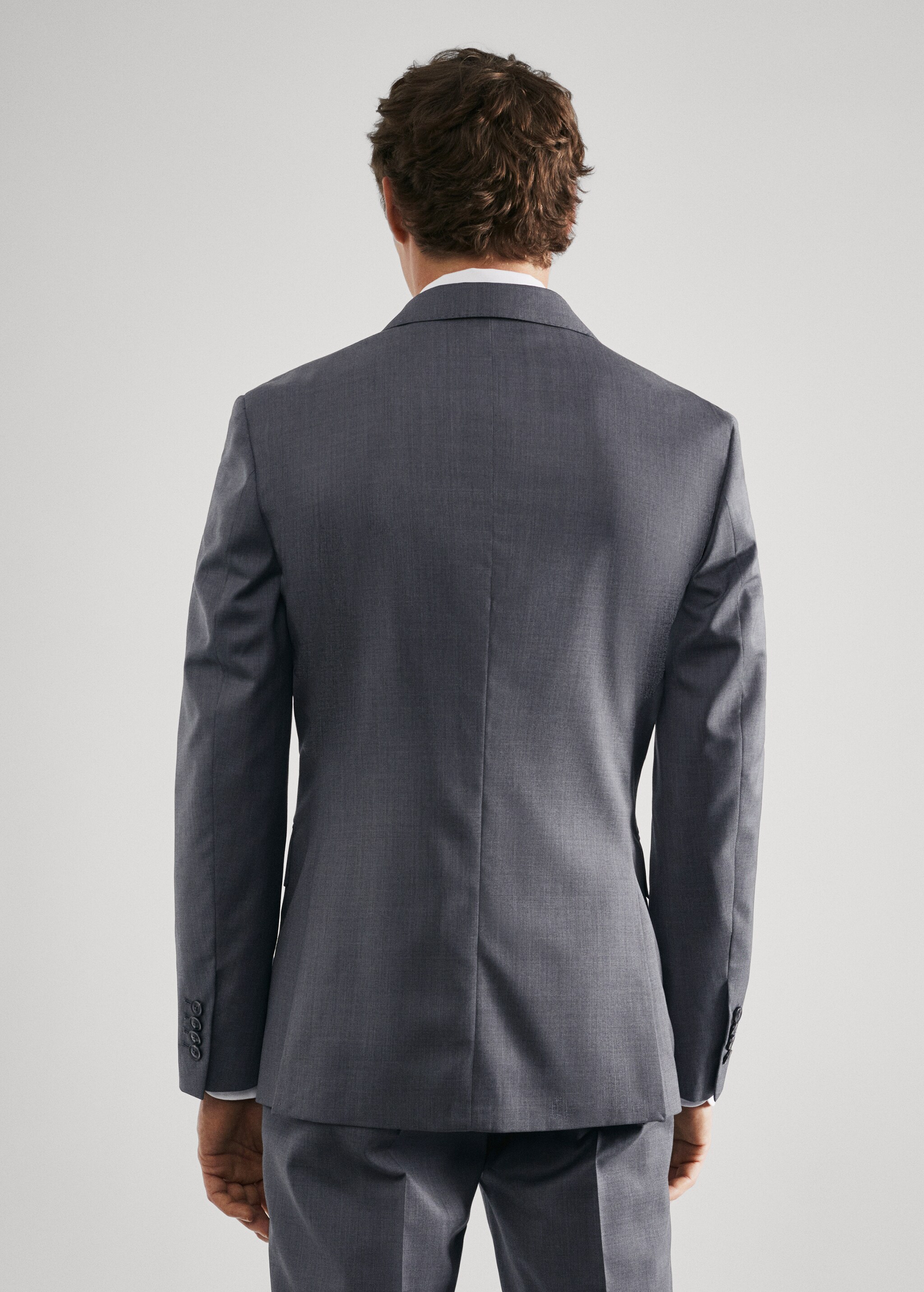 Slim fit virgin wool suit blazer - Reverse of the article