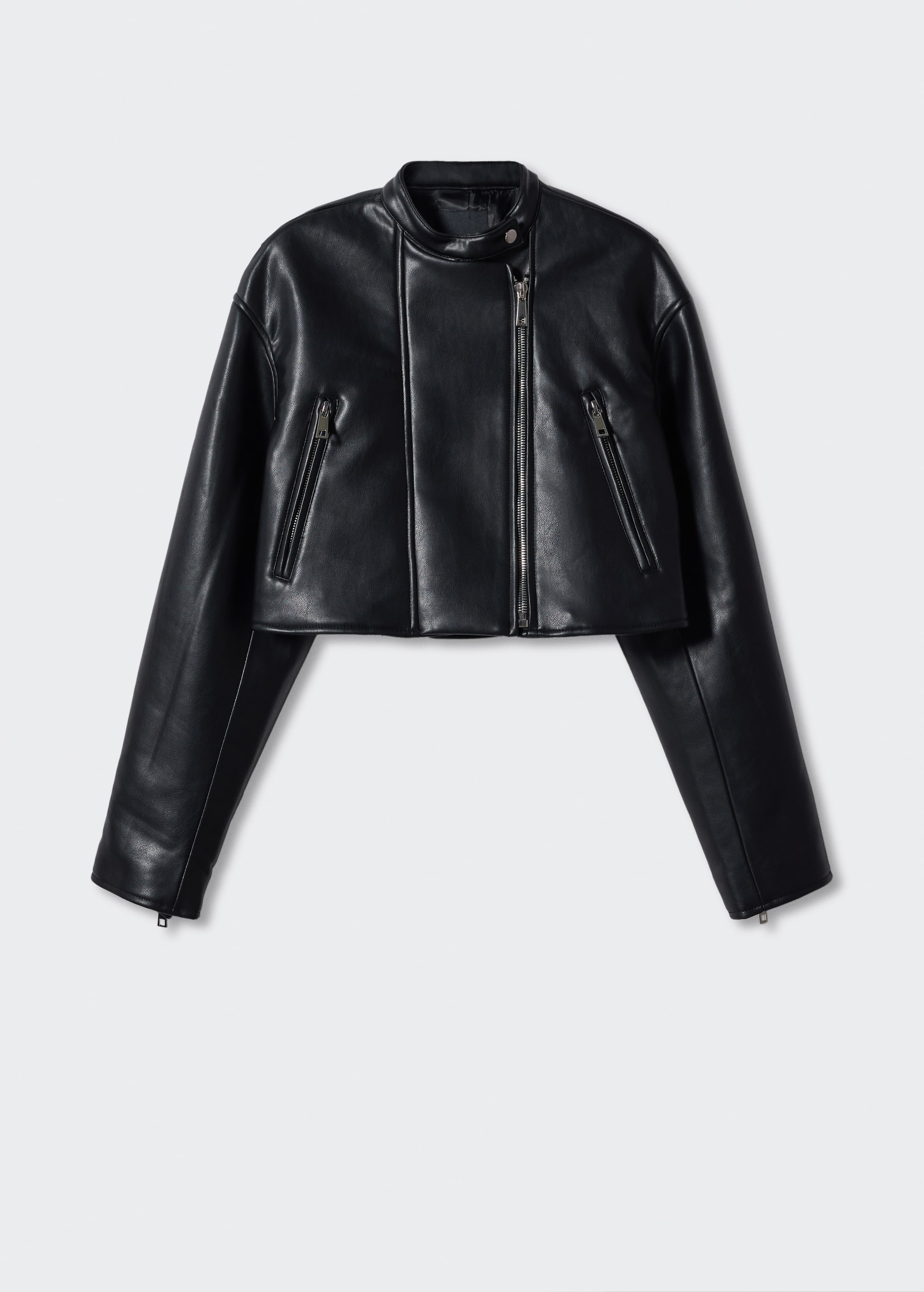 Faux-leather biker jacket - Article without model