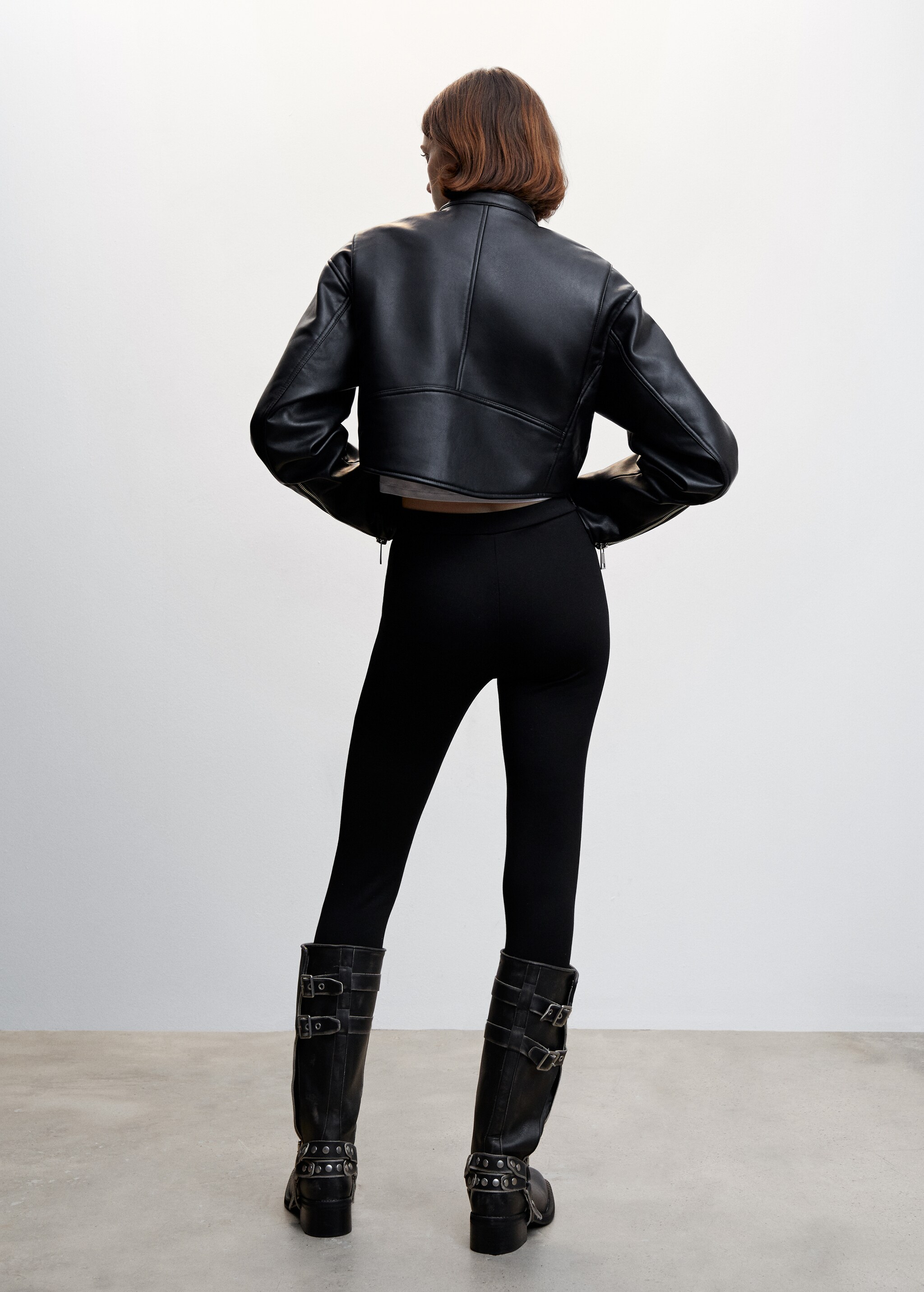 Faux-leather biker jacket - Reverse of the article
