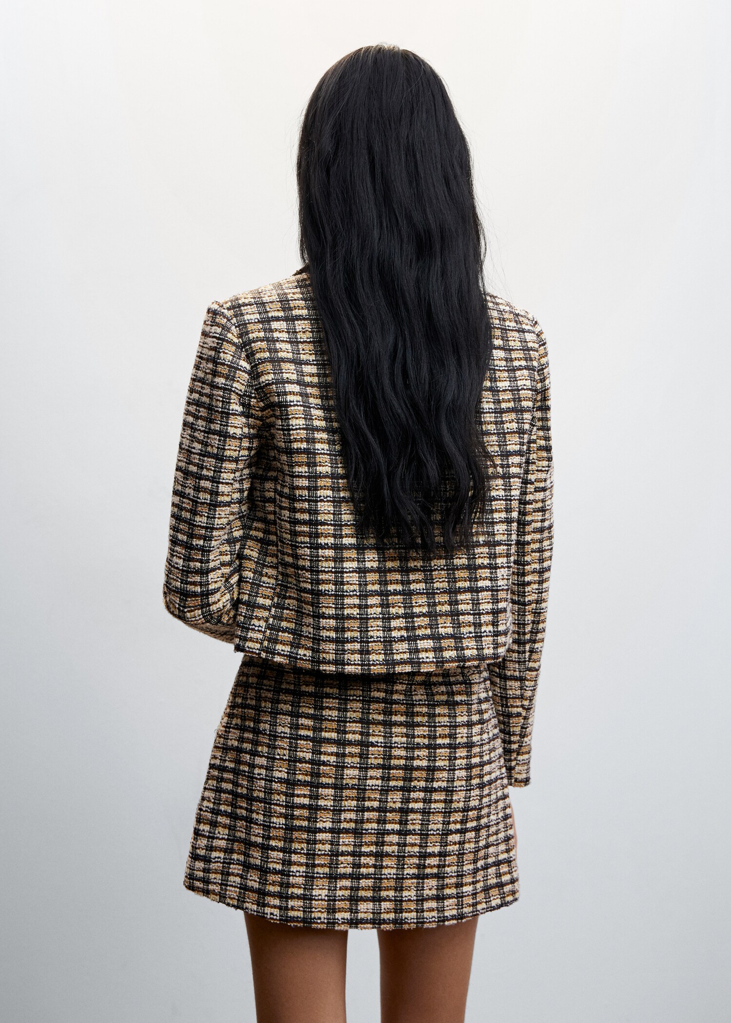 Chaqueta tweed cuadros - Reverso del artículo
