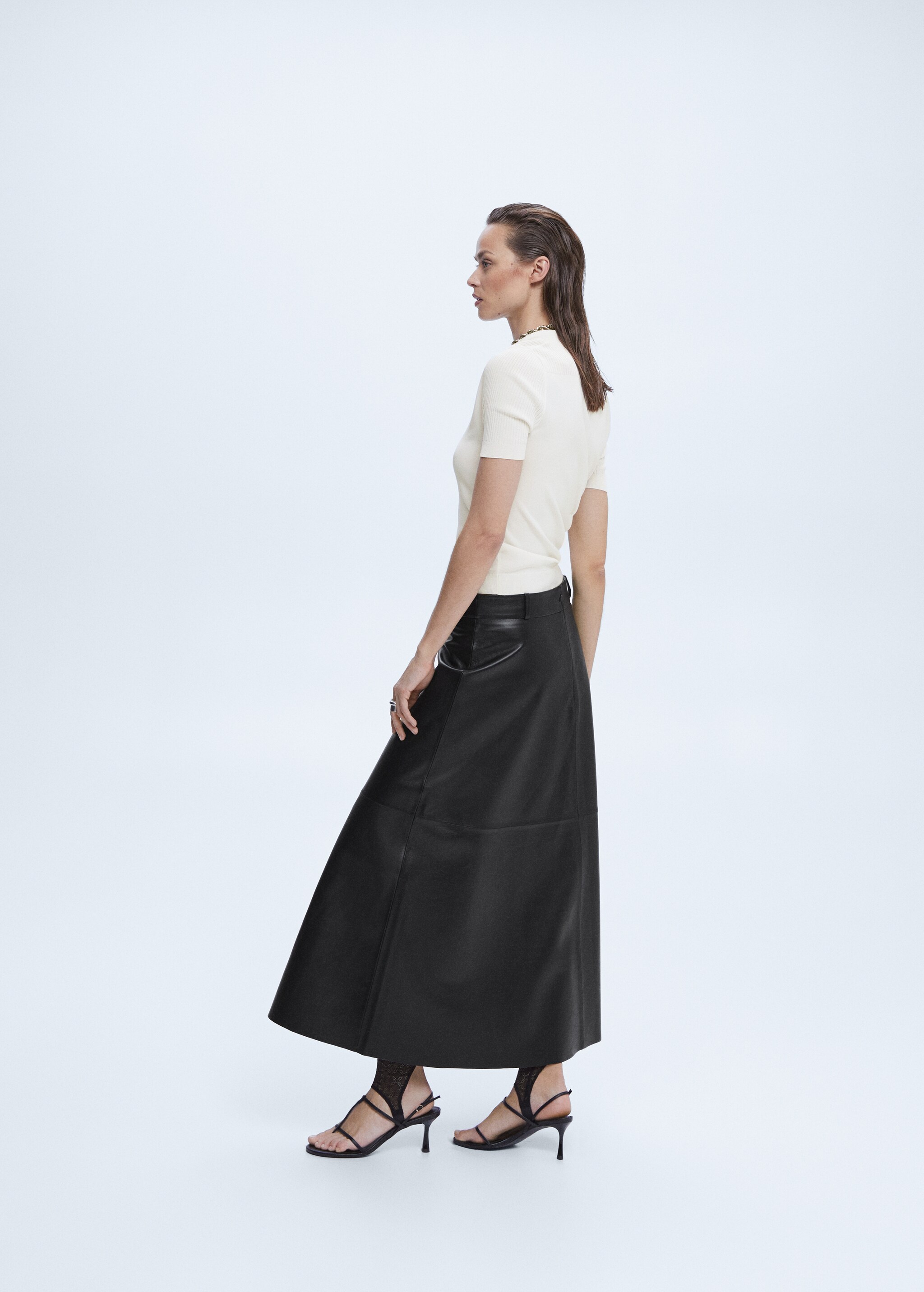 100% leather midi skirt - Details of the article 6