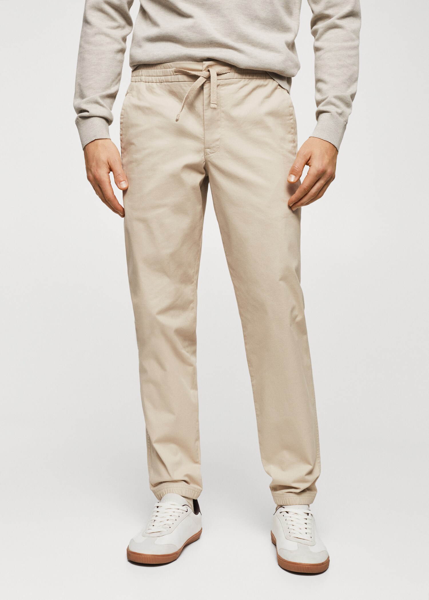 Cotton jogger-style trousers - Medium plane