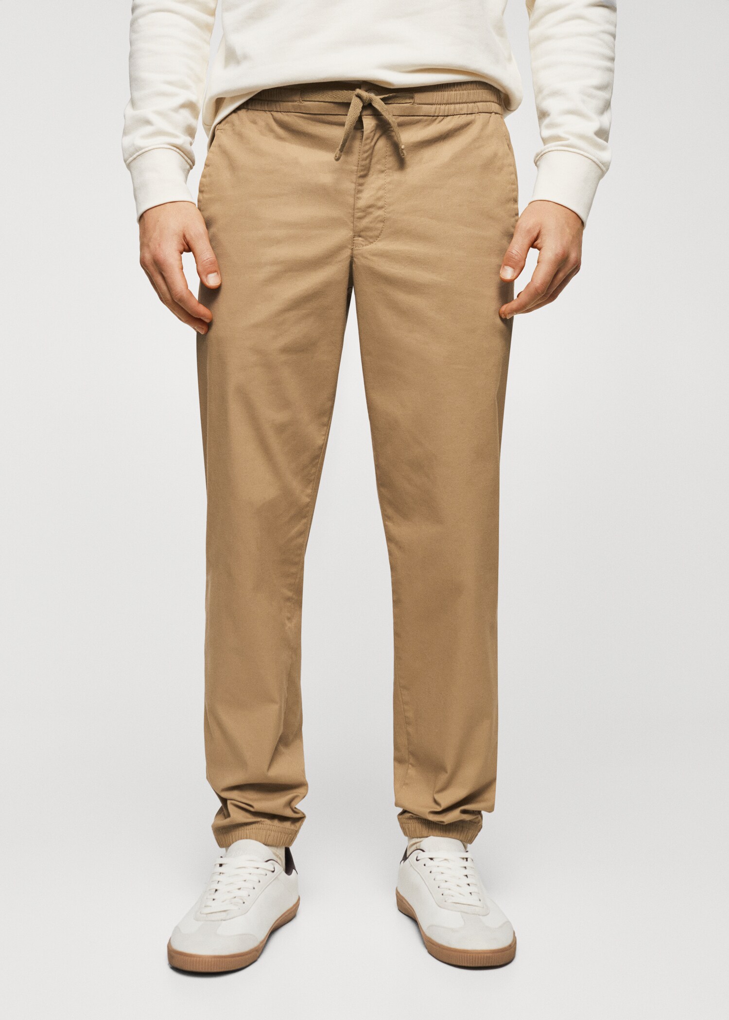 Cotton jogger-style trousers - Medium plane