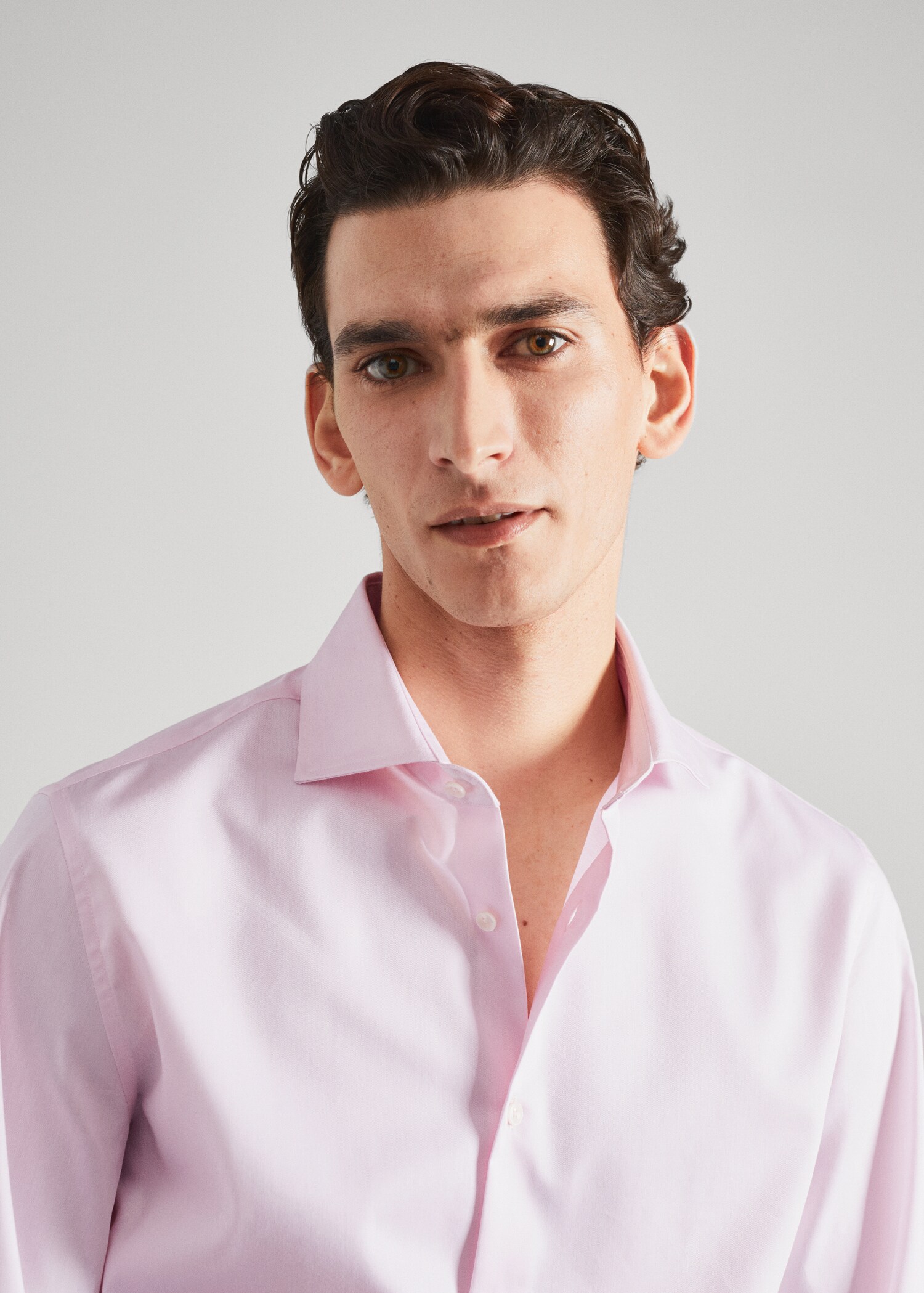 Slim fit structured suit shirt - Details of the article 1