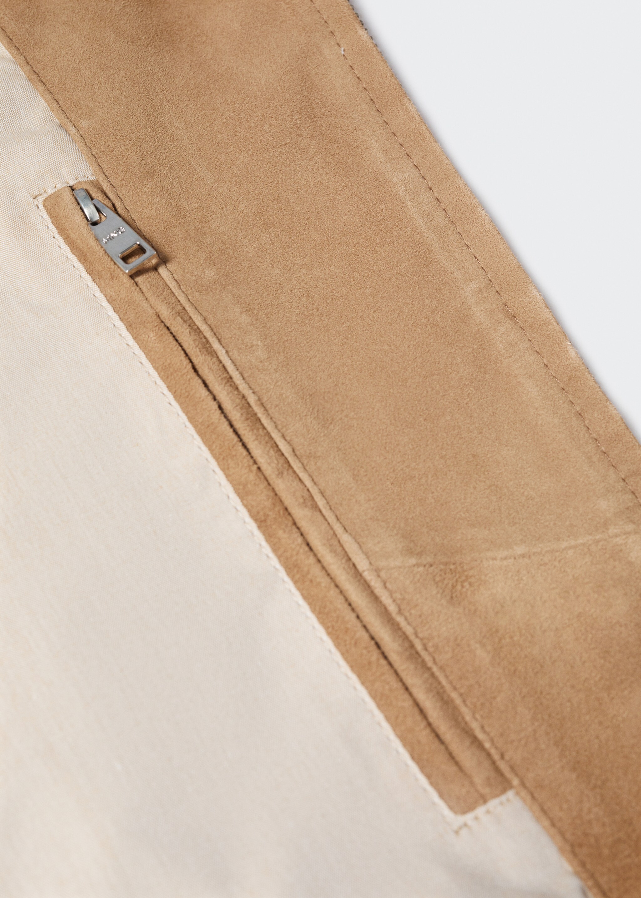 Leather bomber jacket - Details of the article 8, Beige. Ref: 47034380-00.