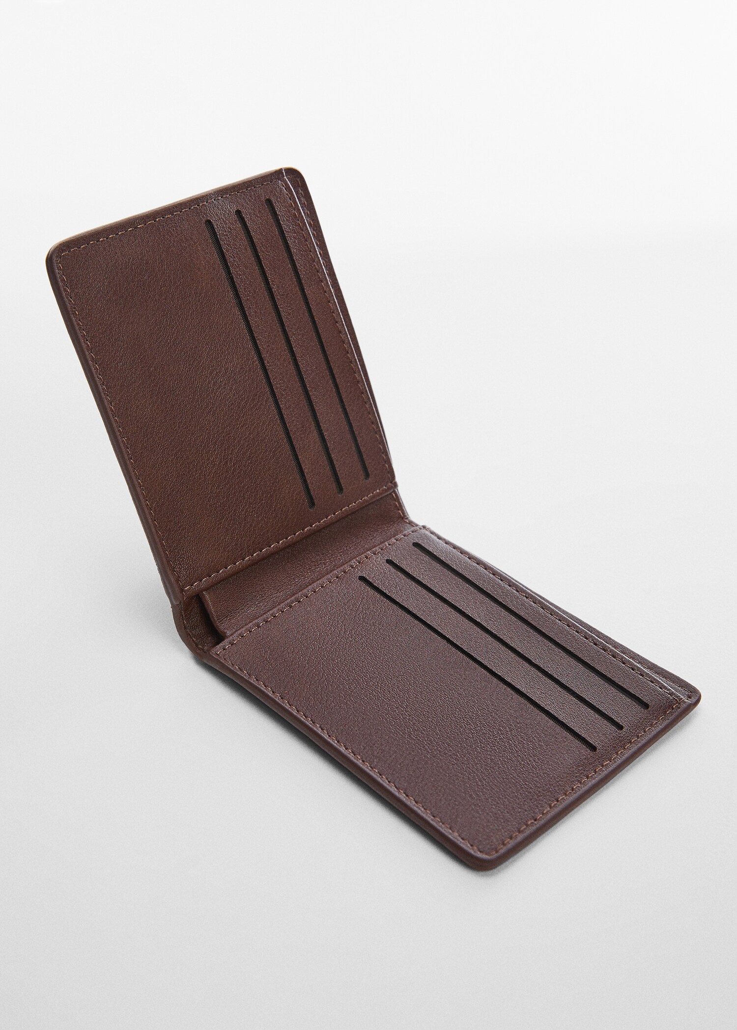 Plain leather wallet - Medium plane