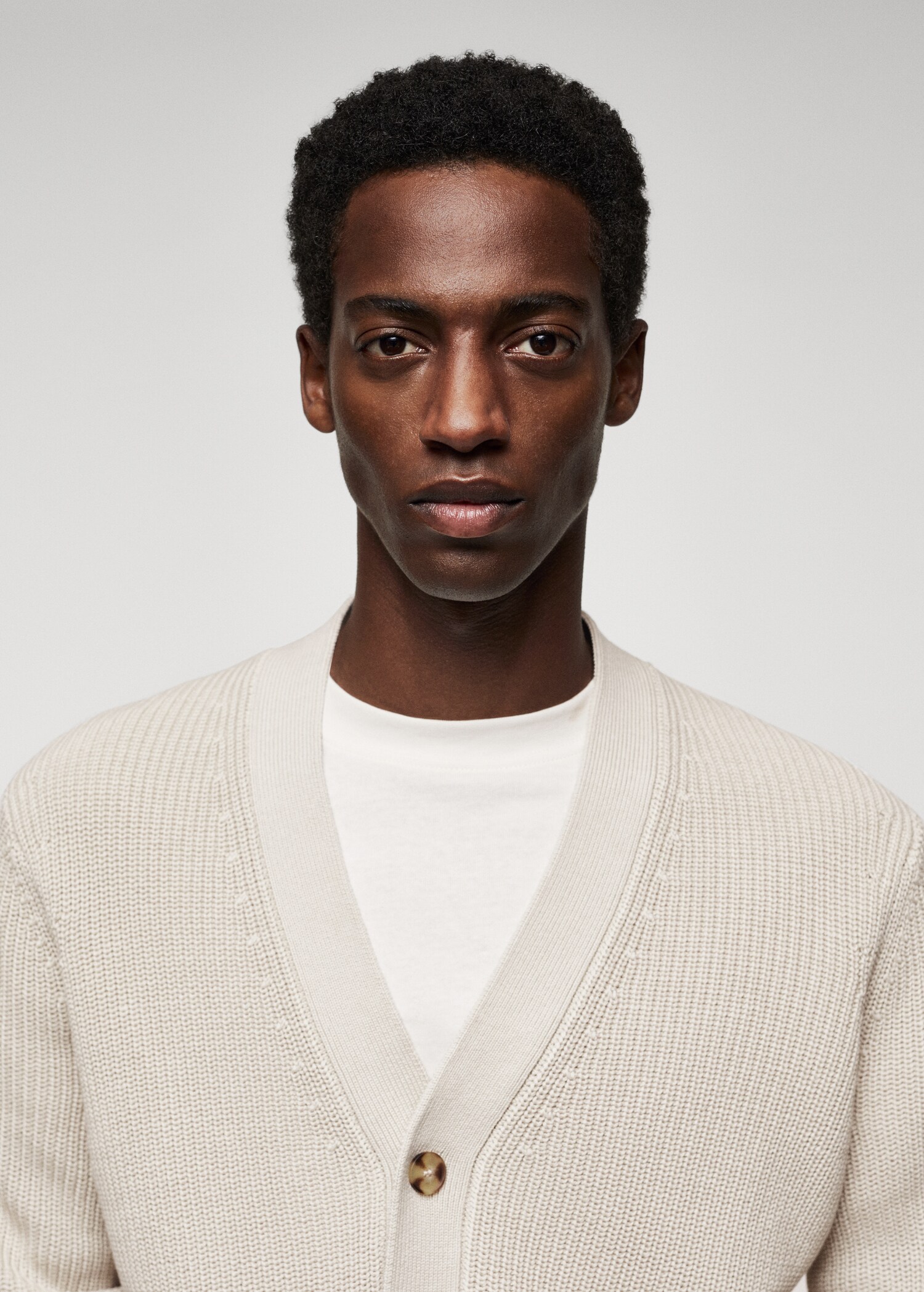 Structured cotton cardigan - Details of the article 1