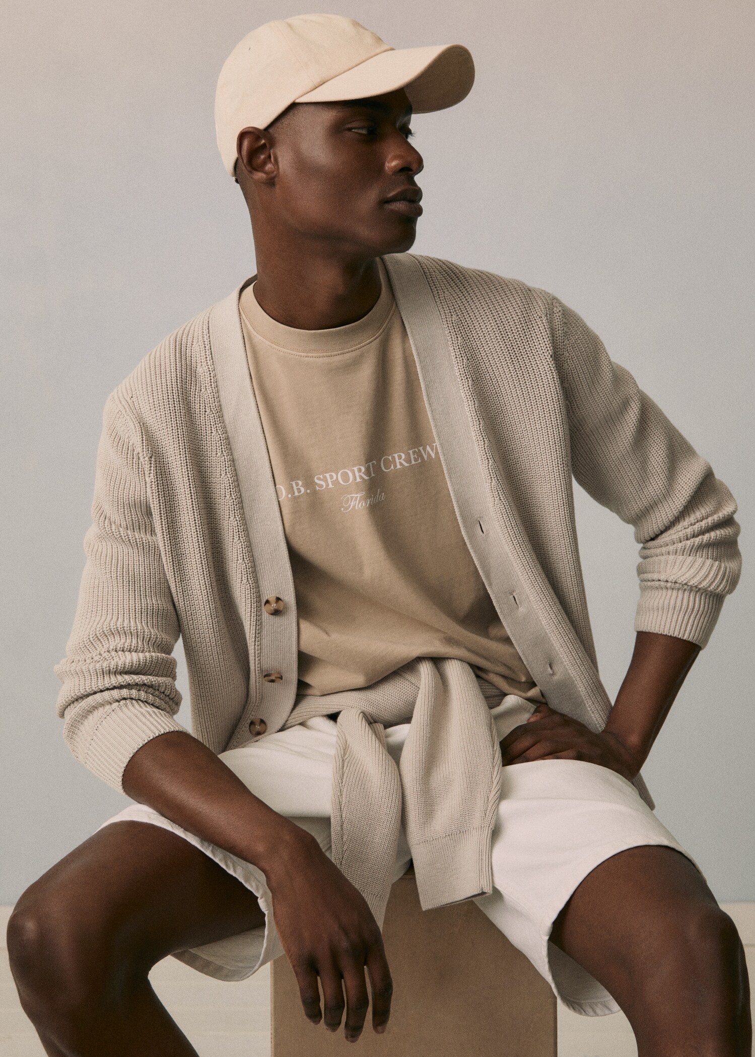 Structured cotton cardigan - Details of the article 7