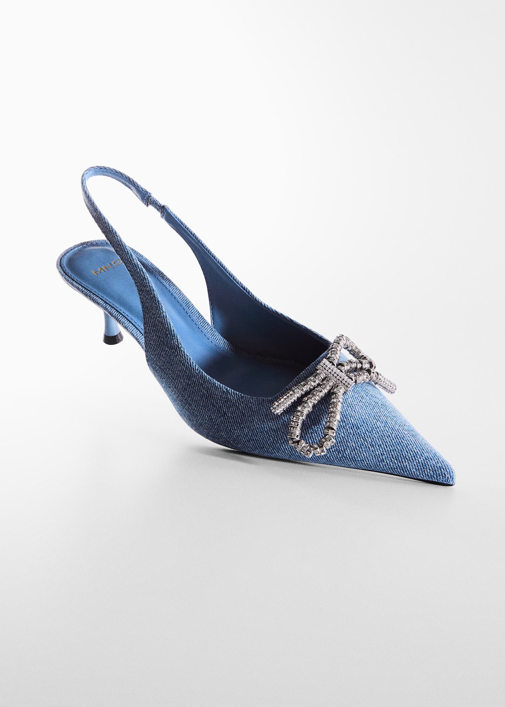 Denim sling back shoes