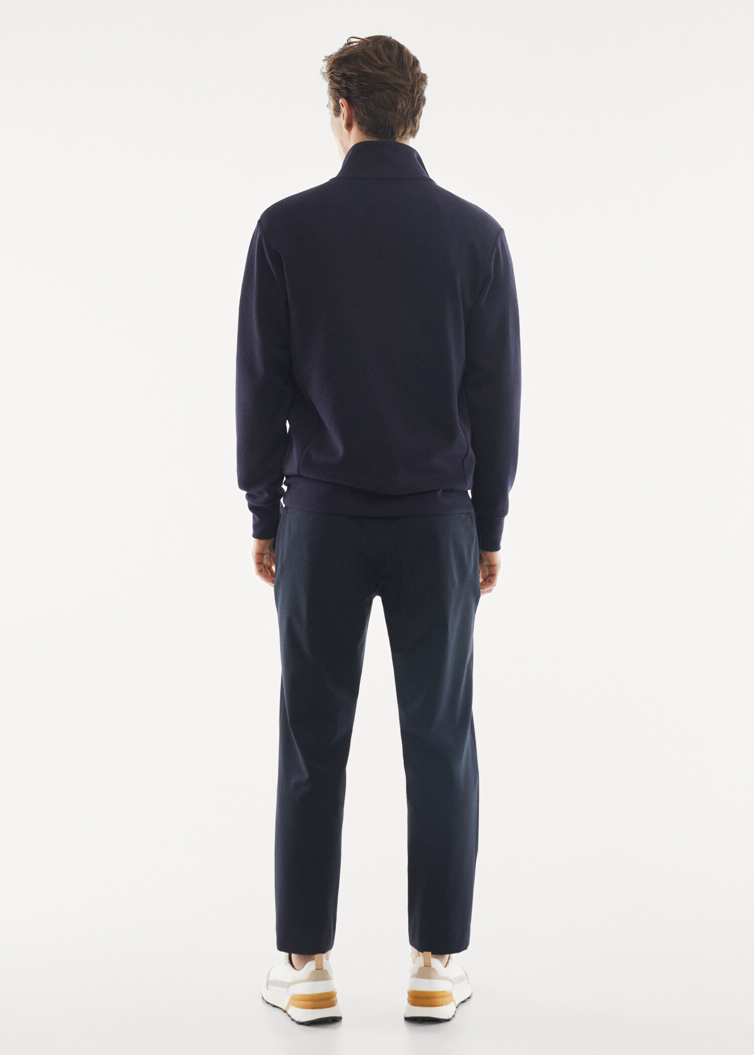 Sweatshirt de algodão com fecho de correr - Verso do artigo