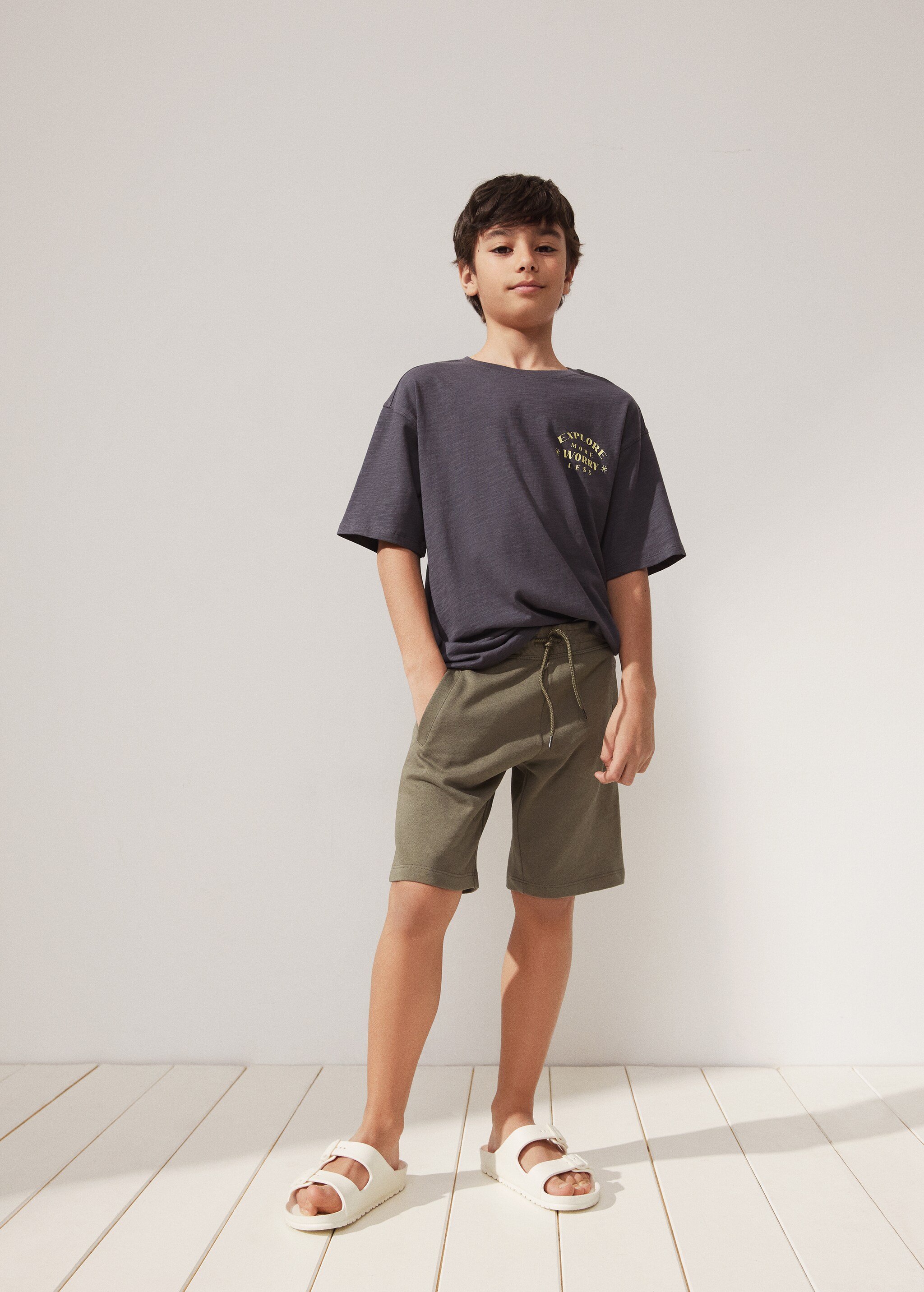 Jogger cotton Bermuda shorts - Details of the article 5
