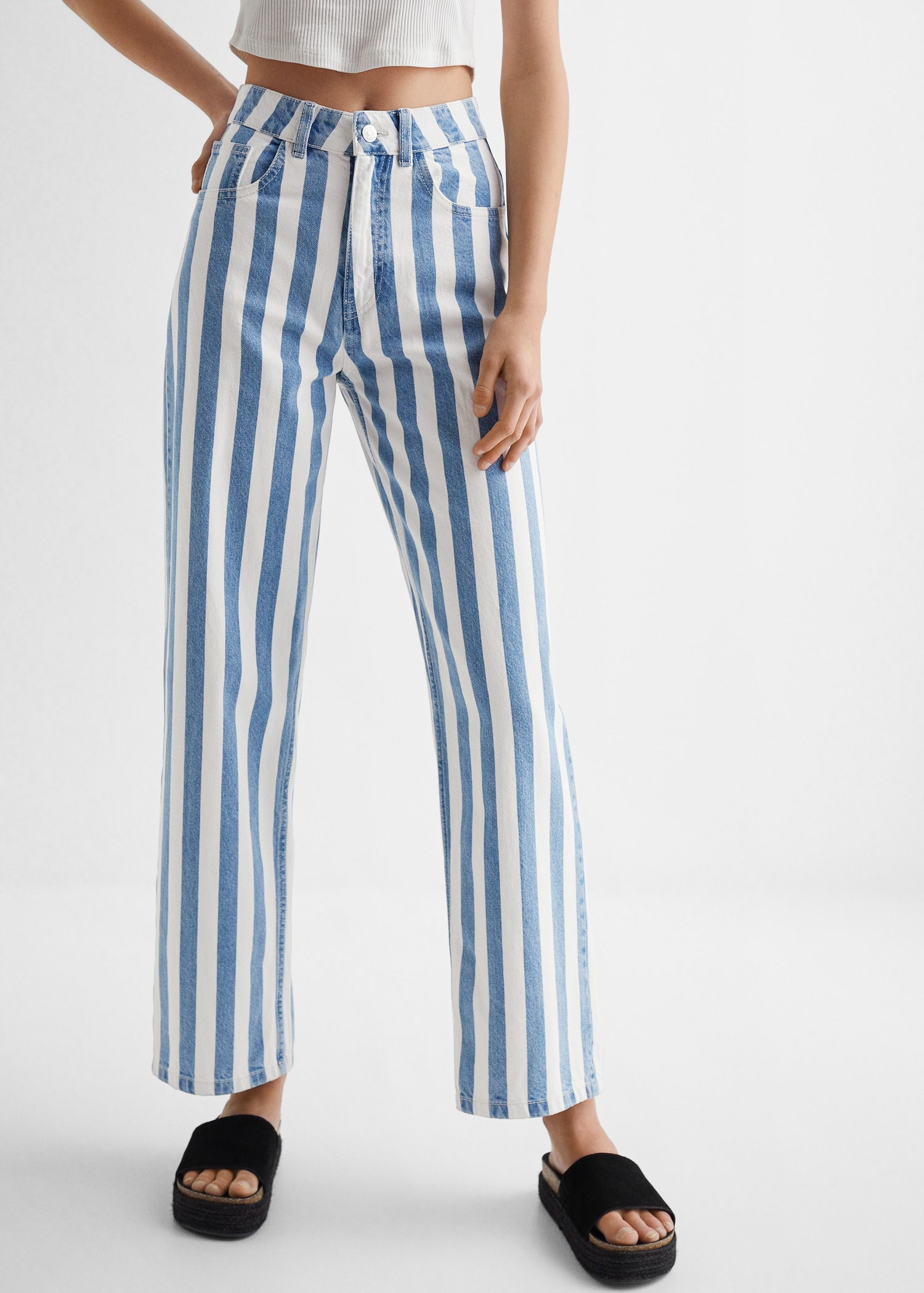 Jeans rectos rayas Chica MANGO OUTLET España (Península y