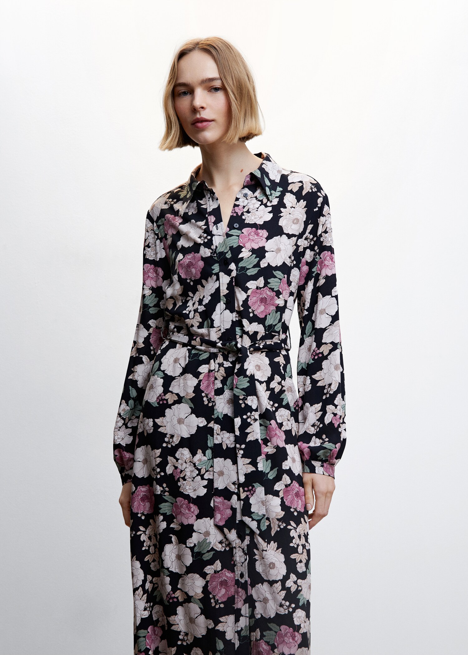 Printed shirt dress - Medium plane