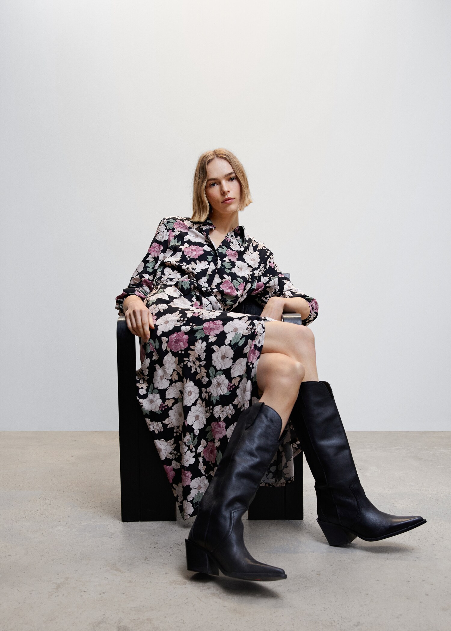 Printed shirt dress - Details of the article 2