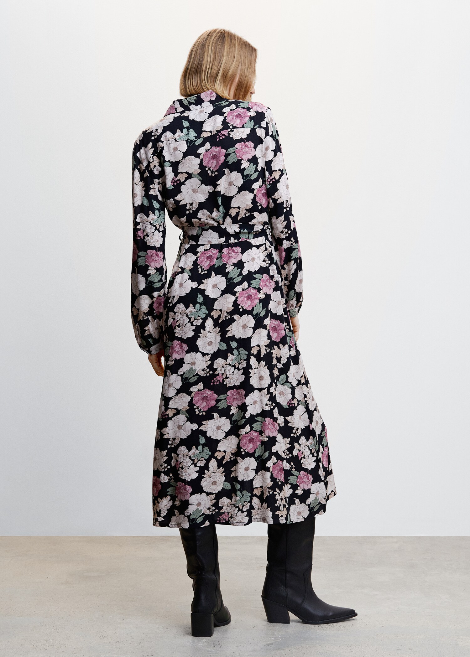 Printed shirt dress - Reverse of the article