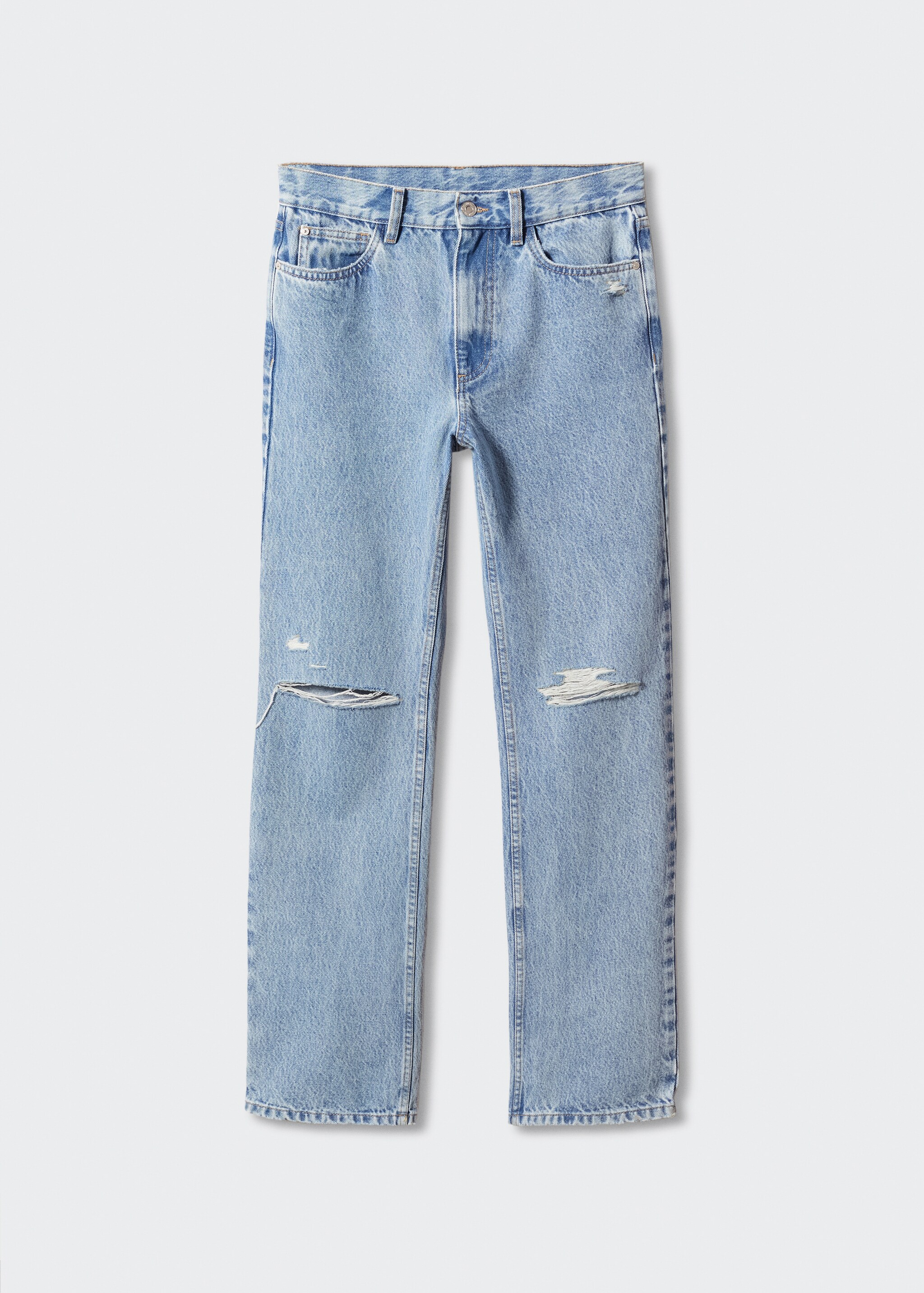 Jeans rectos rotos decorativos - Artículo sin modelo