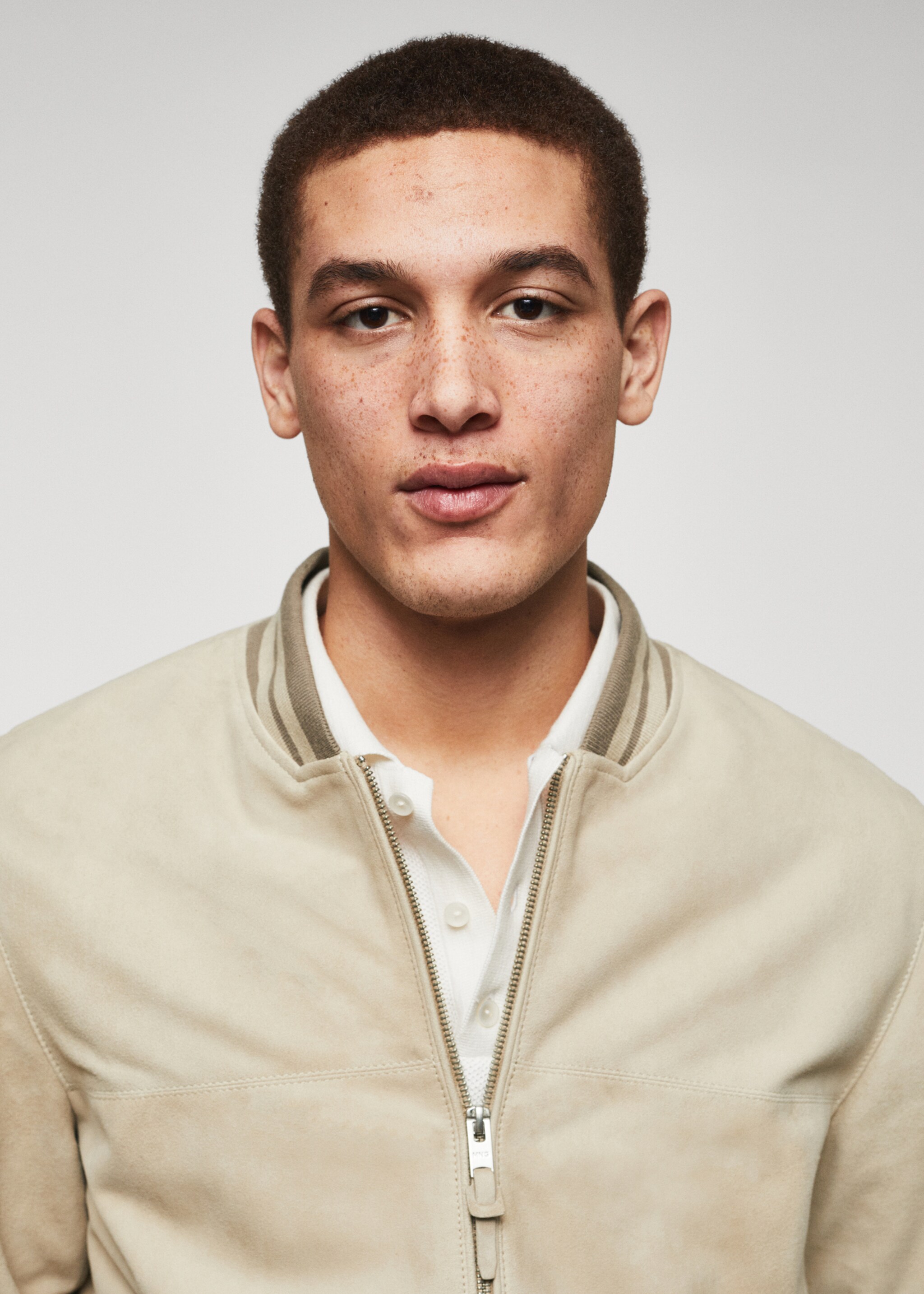 Suede leather bomber jacket - Details of the article 1