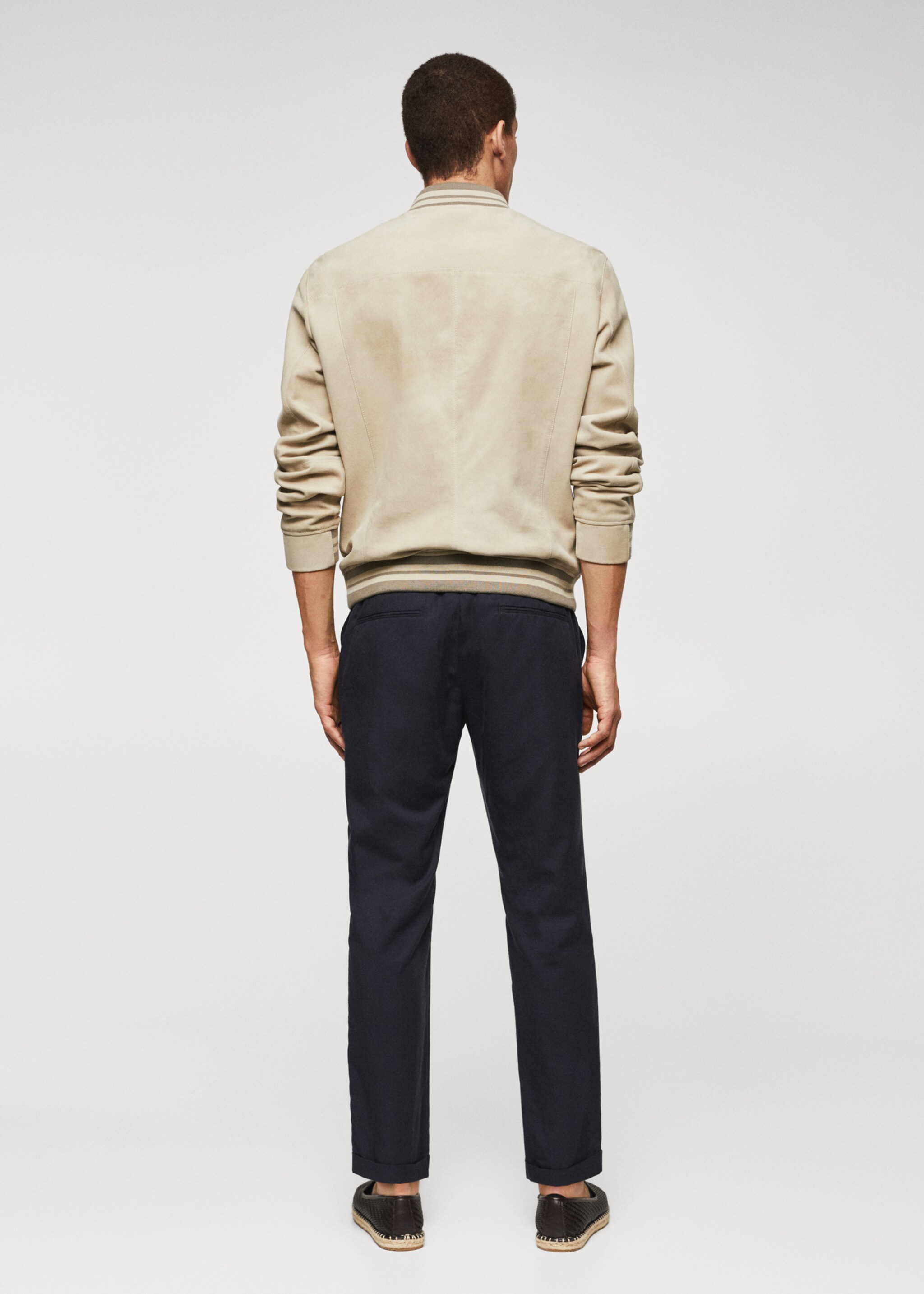 Suede leather bomber jacket - Reverse of the article