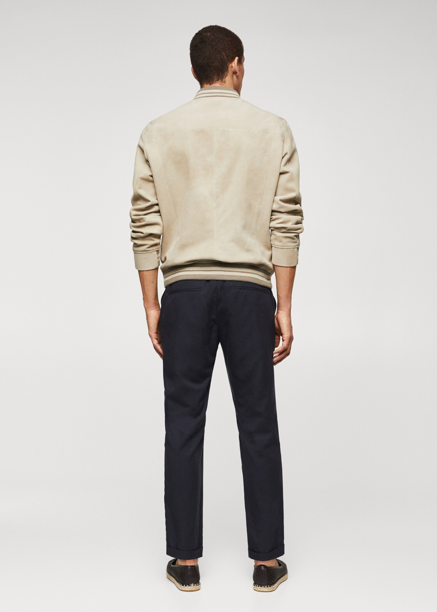 Suede leather bomber jacket - Reverse of the article