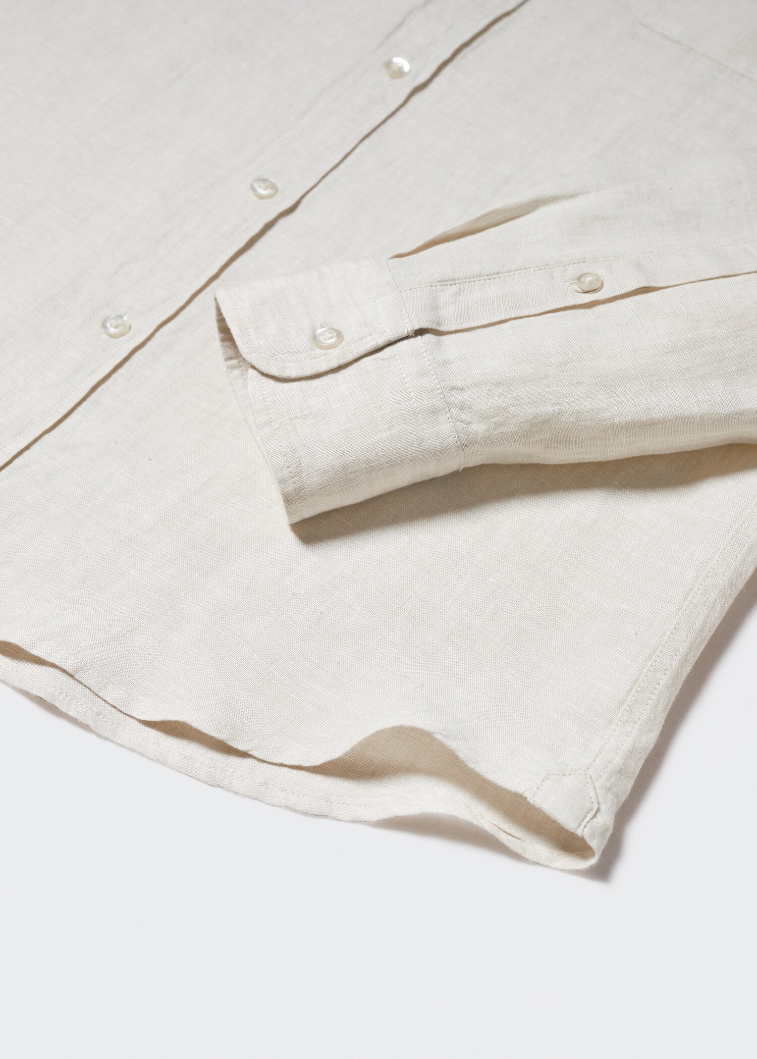 100% linen slim-fit shirt - Details of the article 8