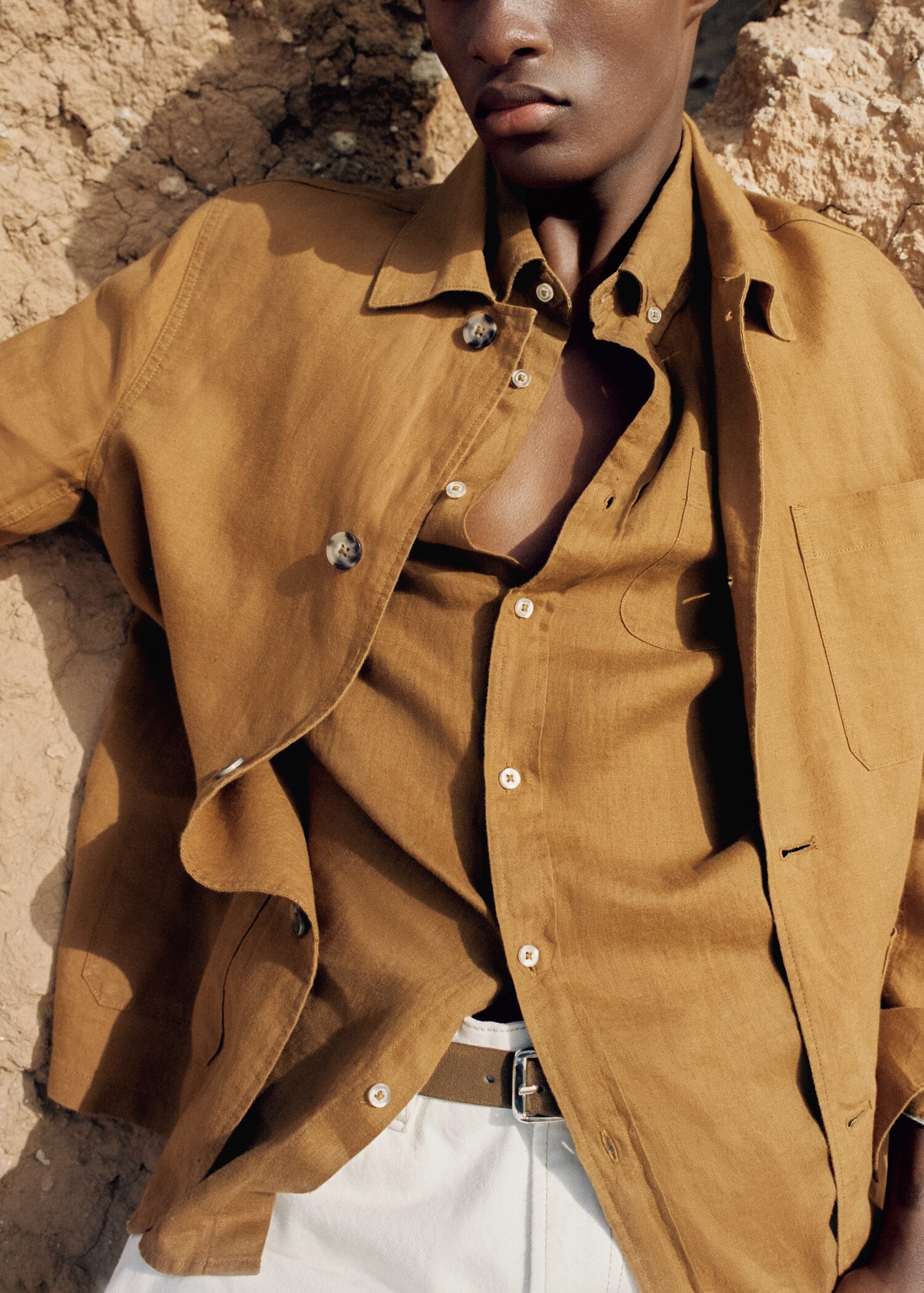 Slim Fit-Hemd aus 100 % Leinen - Detail des Artikels 6