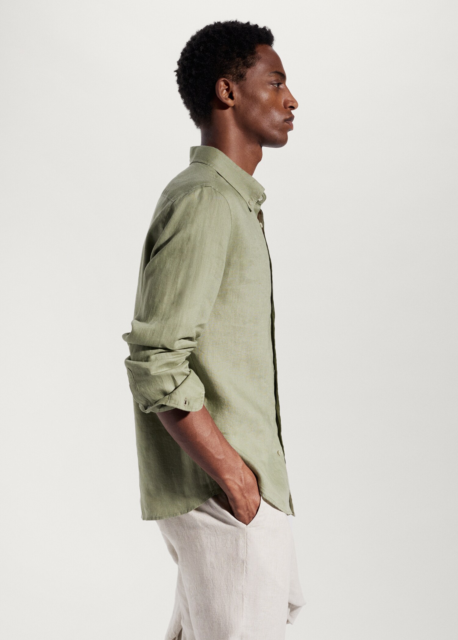 Slim Fit-Hemd aus 100 % Leinen - Detail des Artikels 2