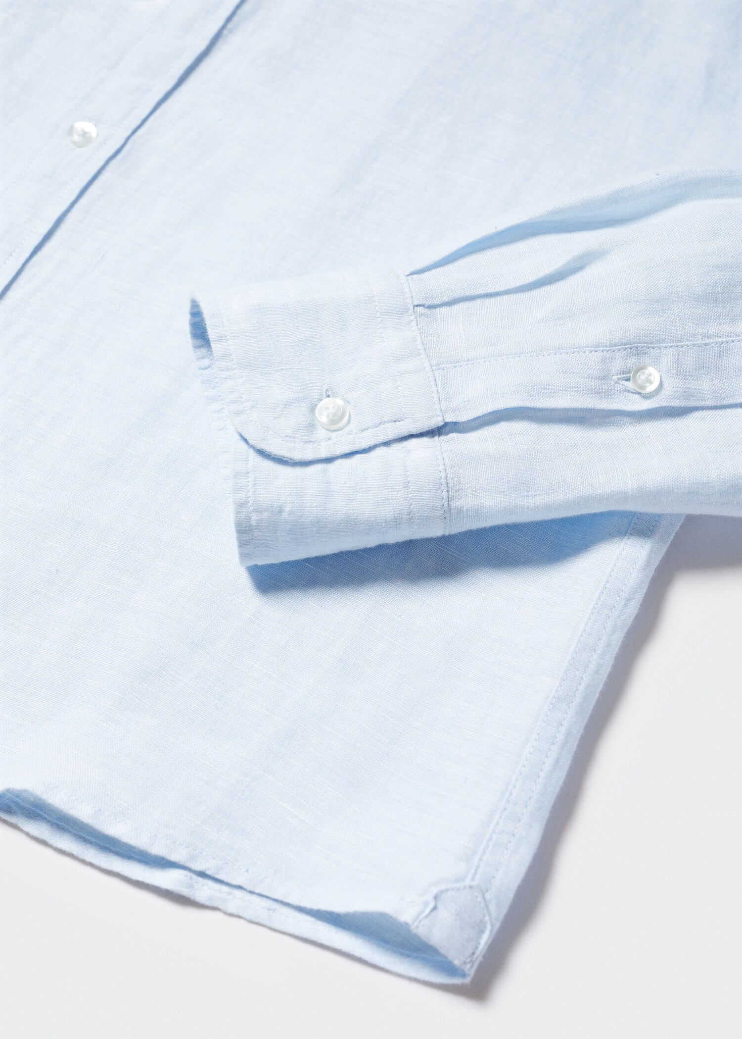100% linen slim-fit shirt - Details of the article 8