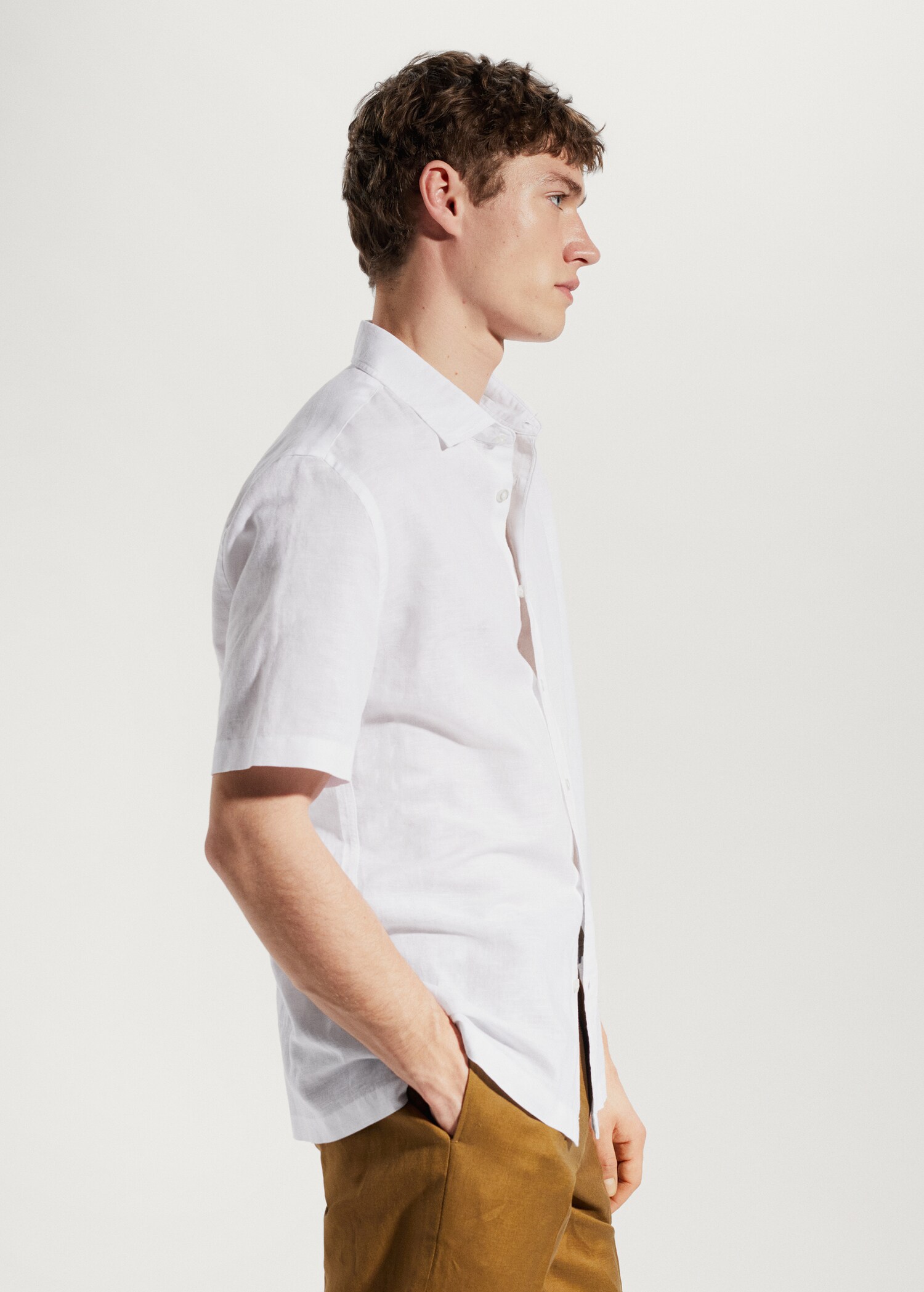 100% linen short sleeve shirt - Details of the article 2