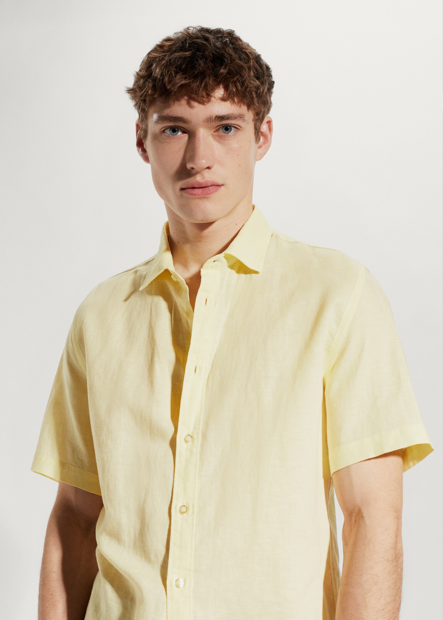 100% linen short sleeve shirt - Details of the article 1