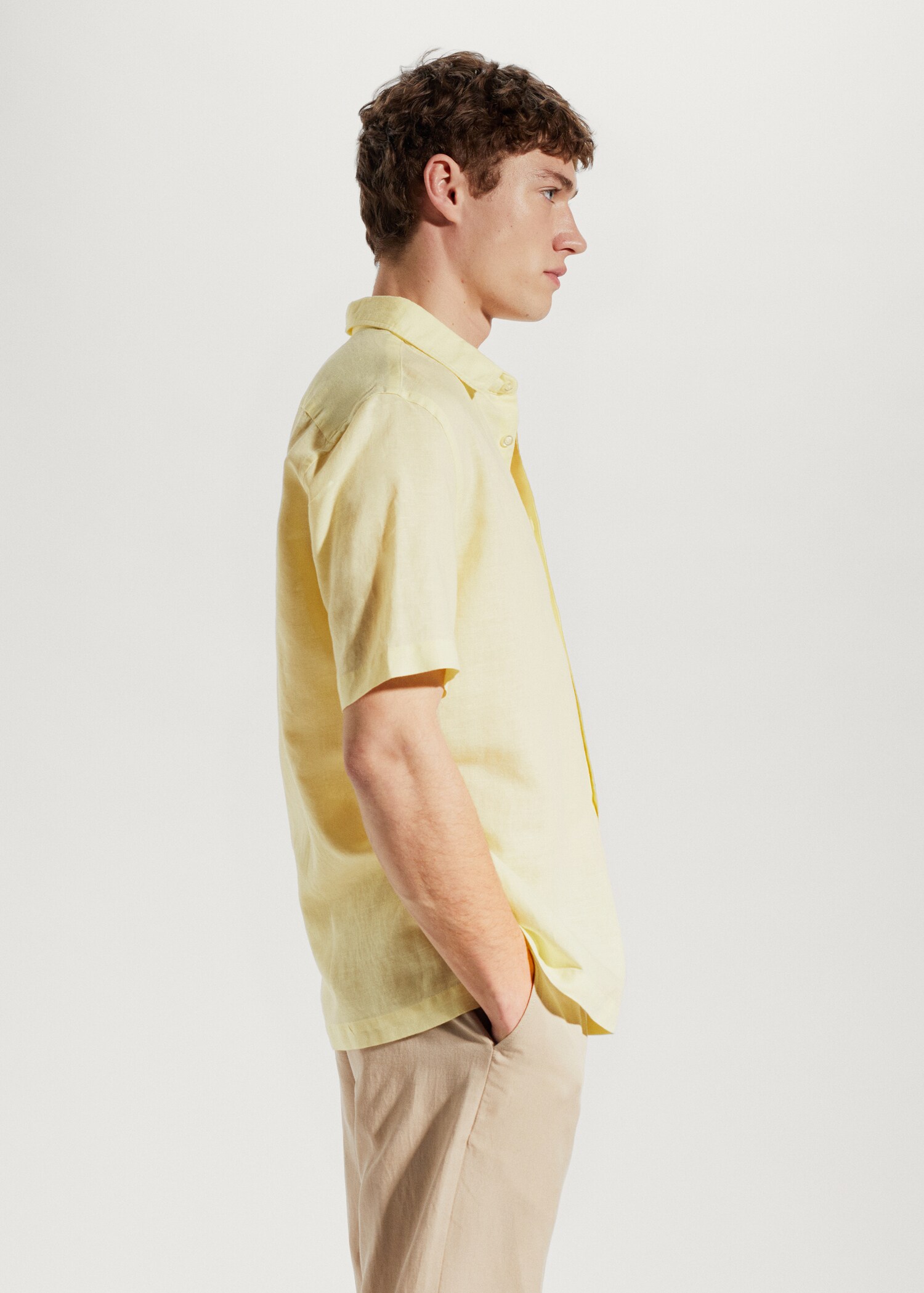 100% linen short sleeve shirt - Details of the article 2