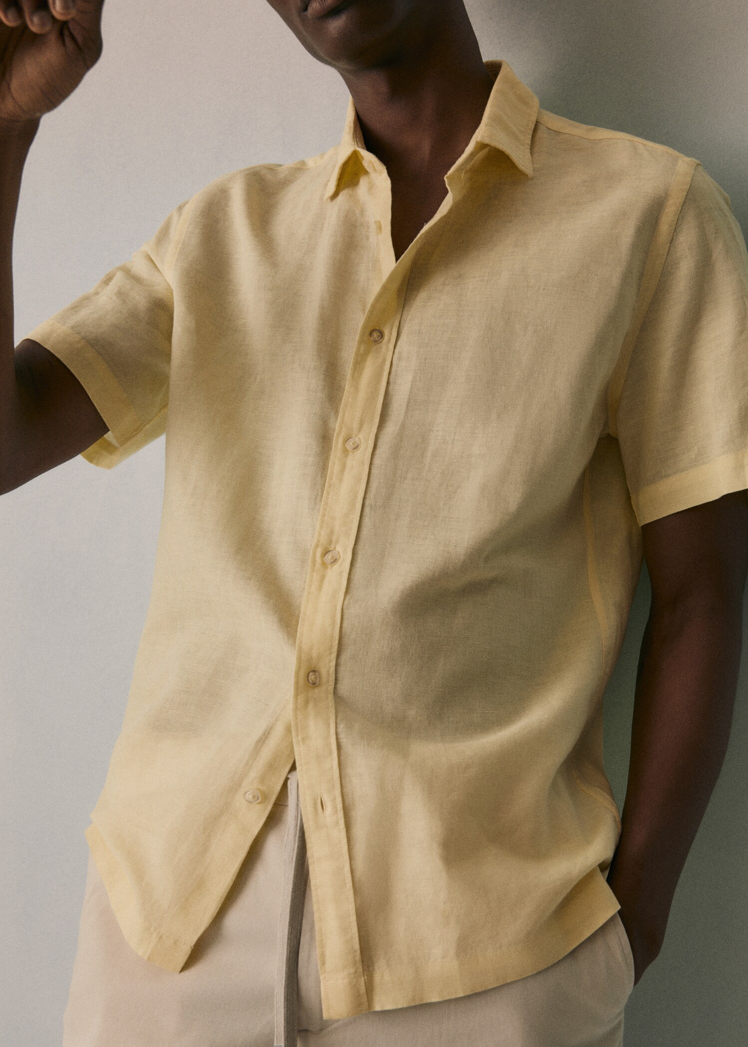 100% linen short sleeve shirt - Details of the article 5