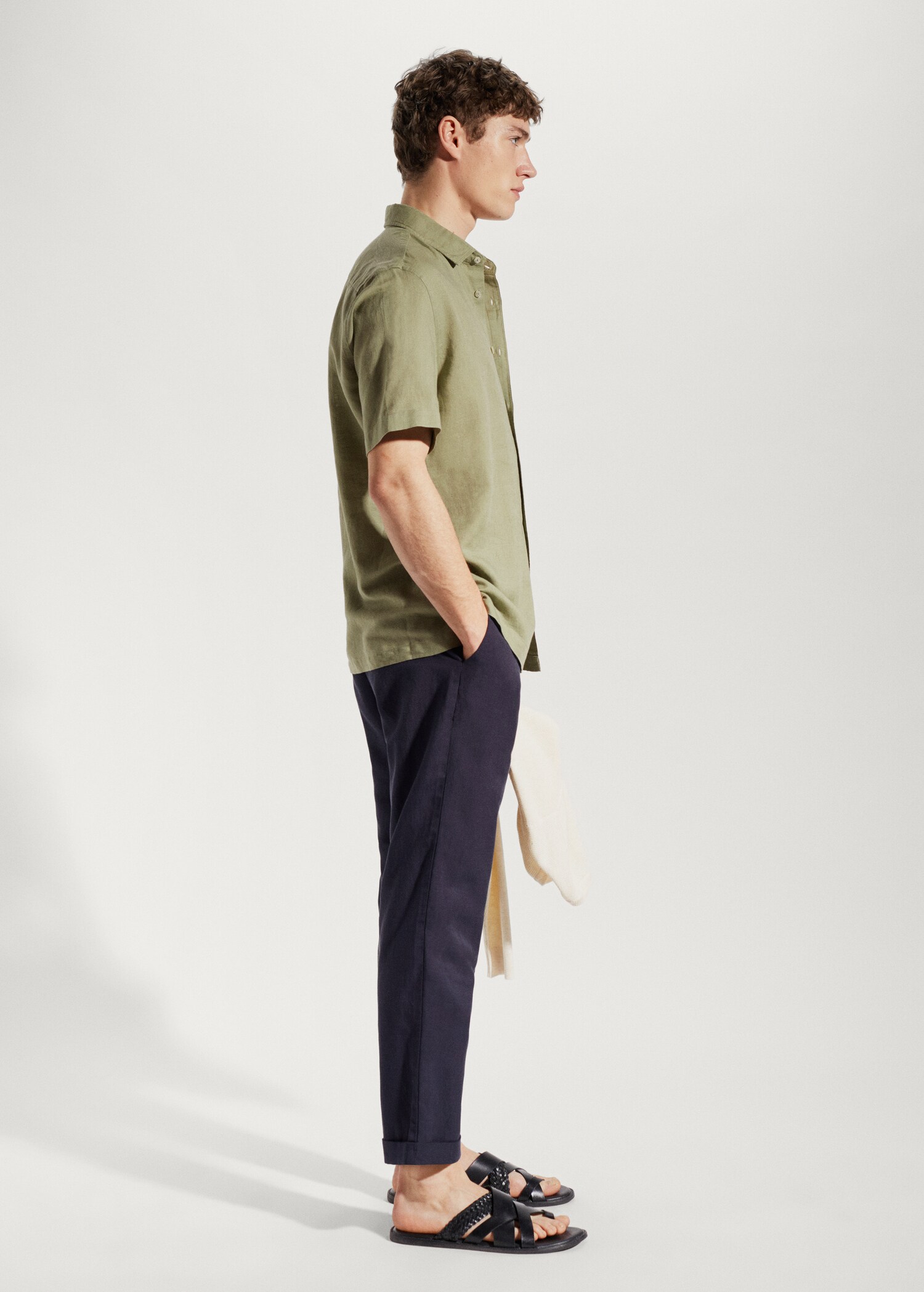 100% linen short sleeve shirt - Details of the article 2
