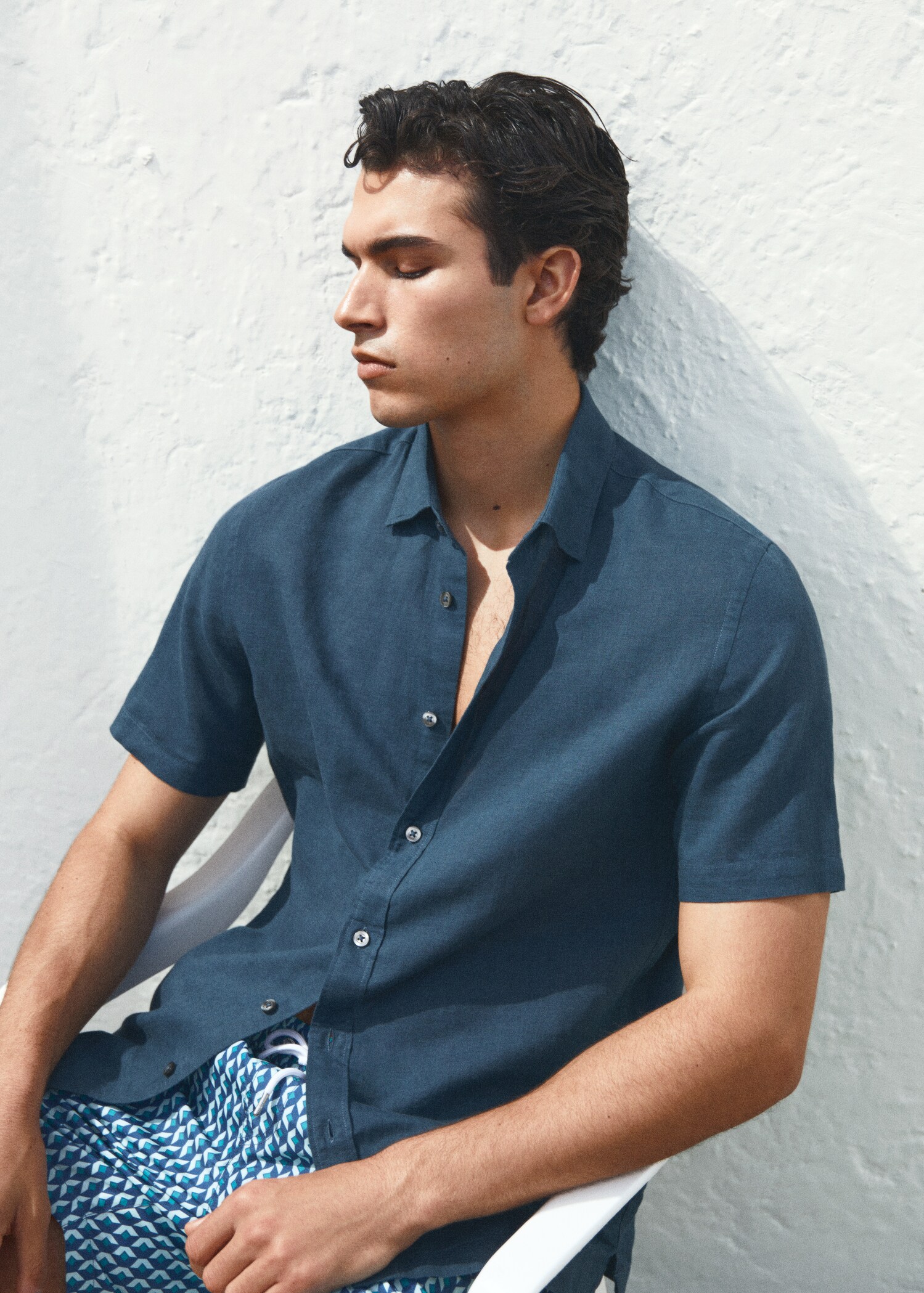 100% linen short sleeve shirt - Details of the article 5