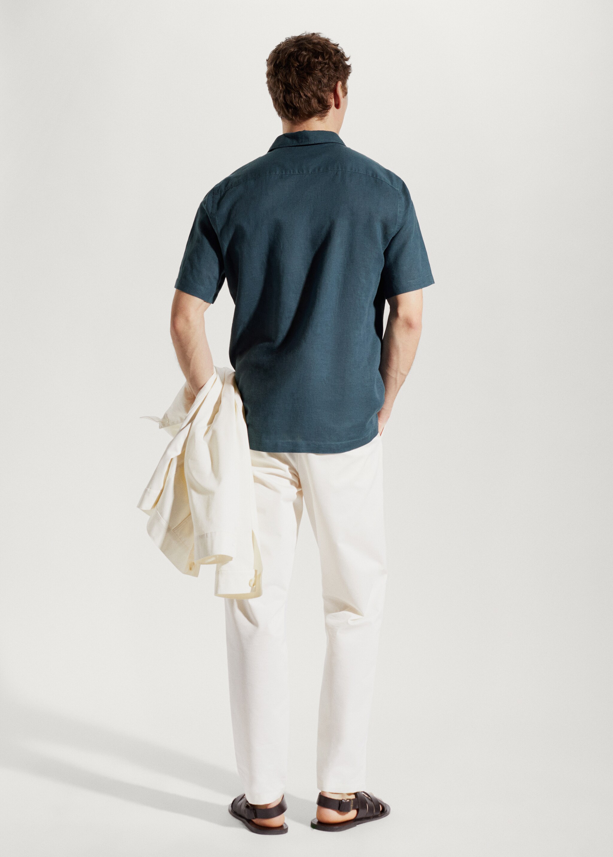 Camisa 100% lino manga corta - Reverso del artículo