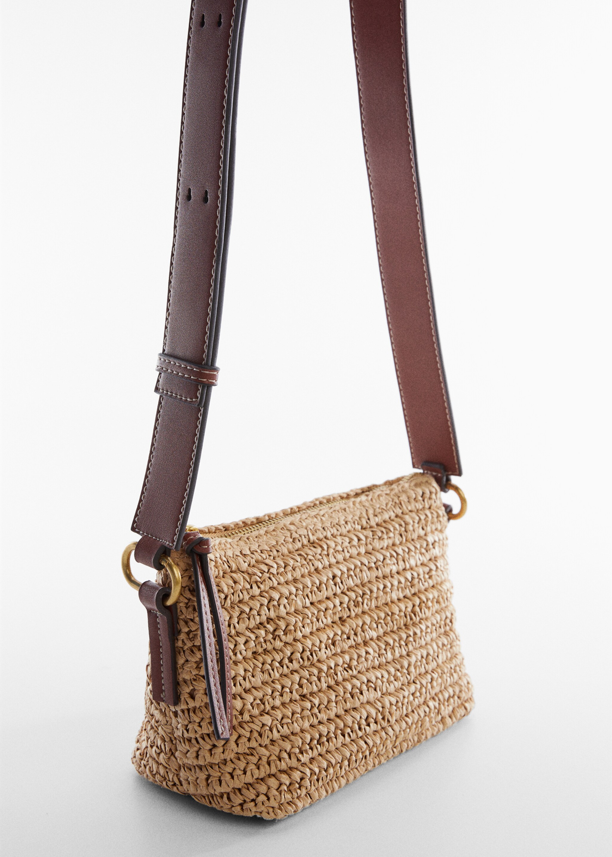 Natural fibre shoulder bag - Medium plane, Medium Brown. Ref: 47035914-00.