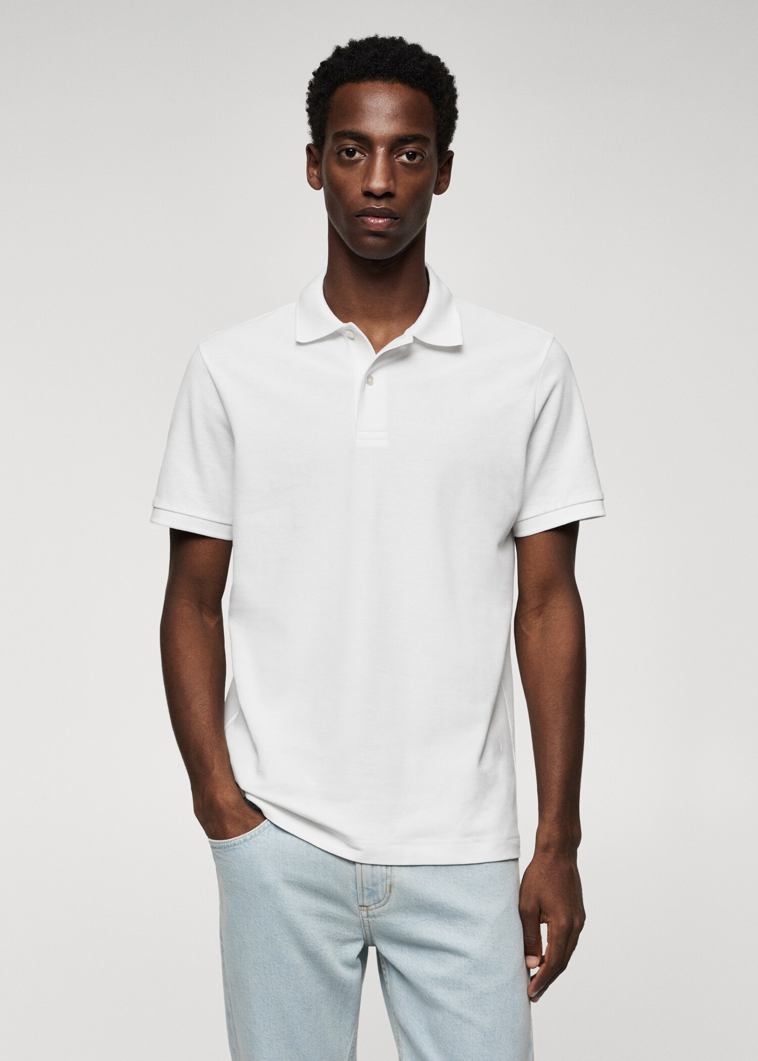 Cotton piqué polo shirt - Medium plane
