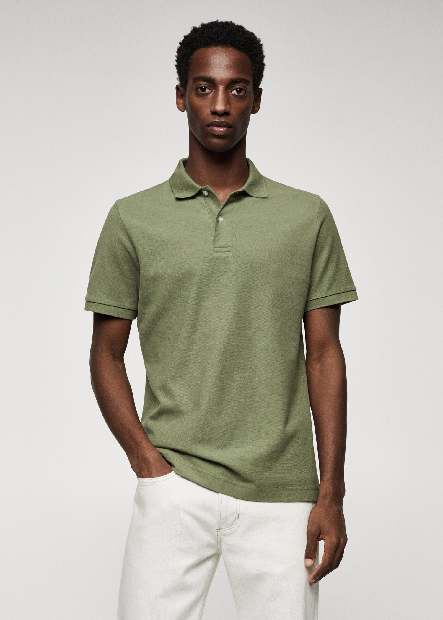 Cotton piqué polo shirt - Medium plane