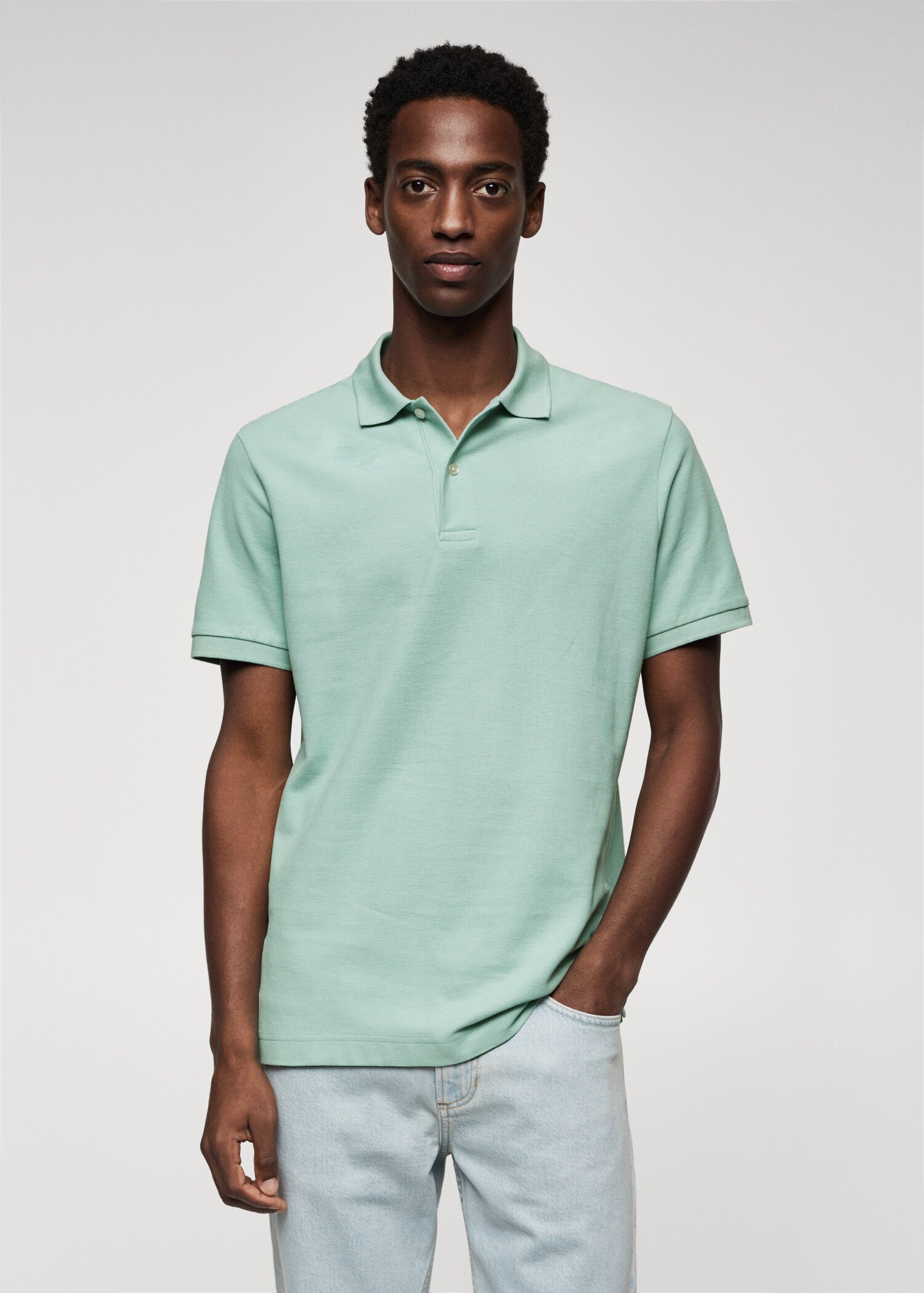 Cotton piqué polo shirt - Medium plane