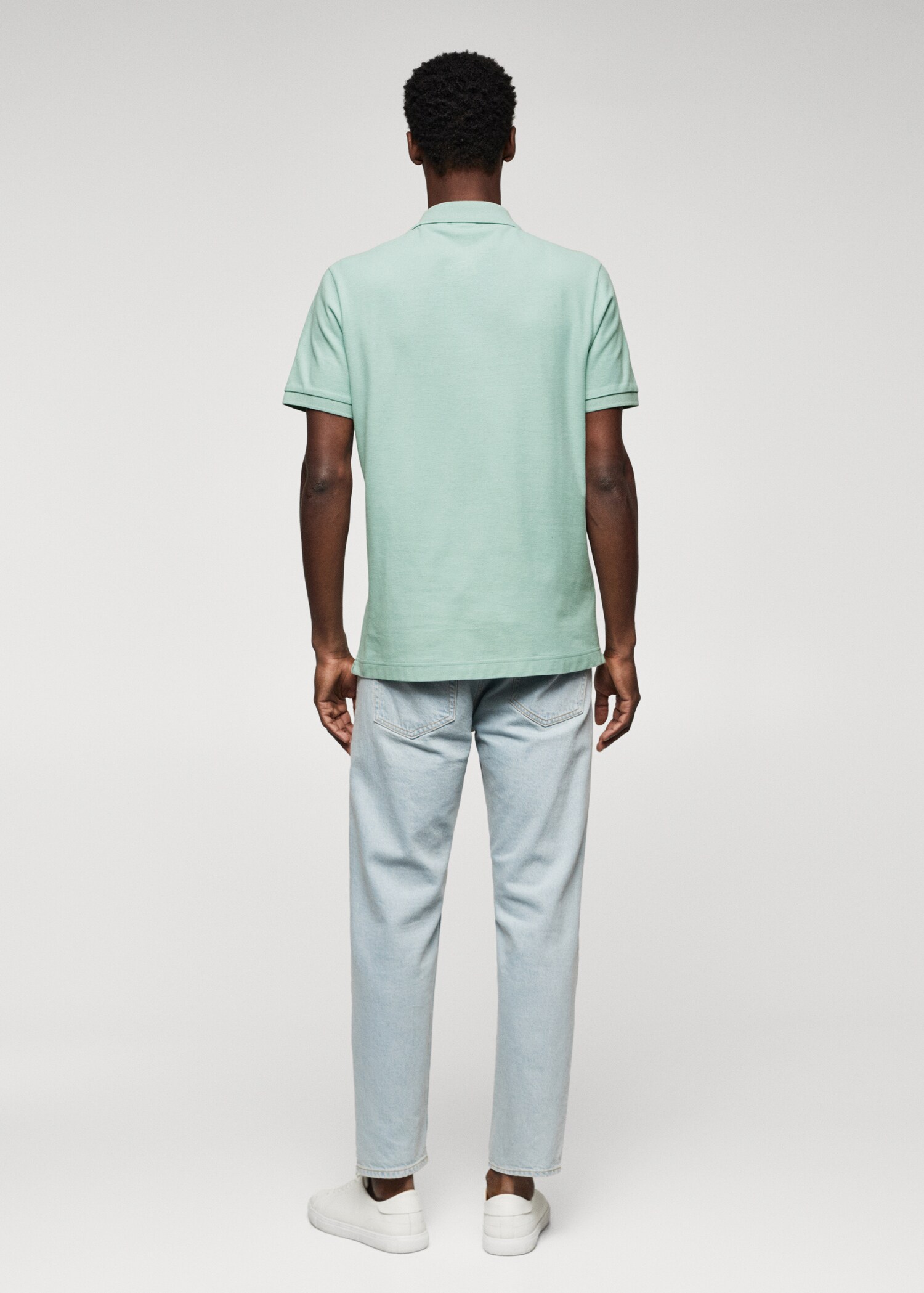 Cotton piqué polo shirt - Reverse of the article
