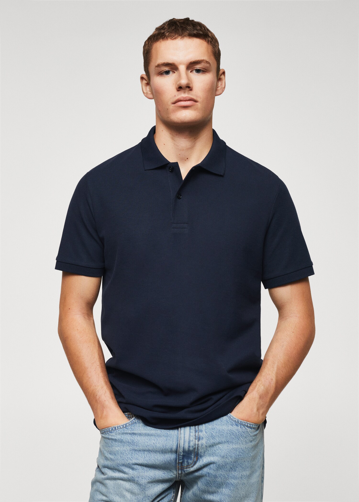 Cotton piqué polo shirt - Medium plane