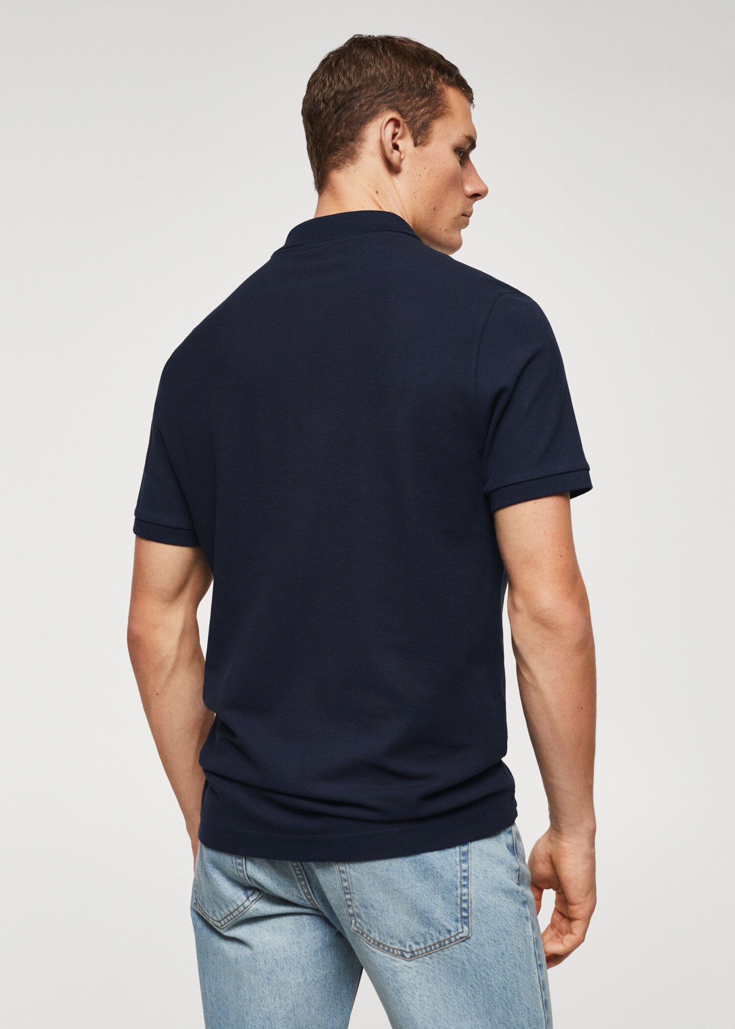 Cotton piqué polo shirt - Reverse of the article