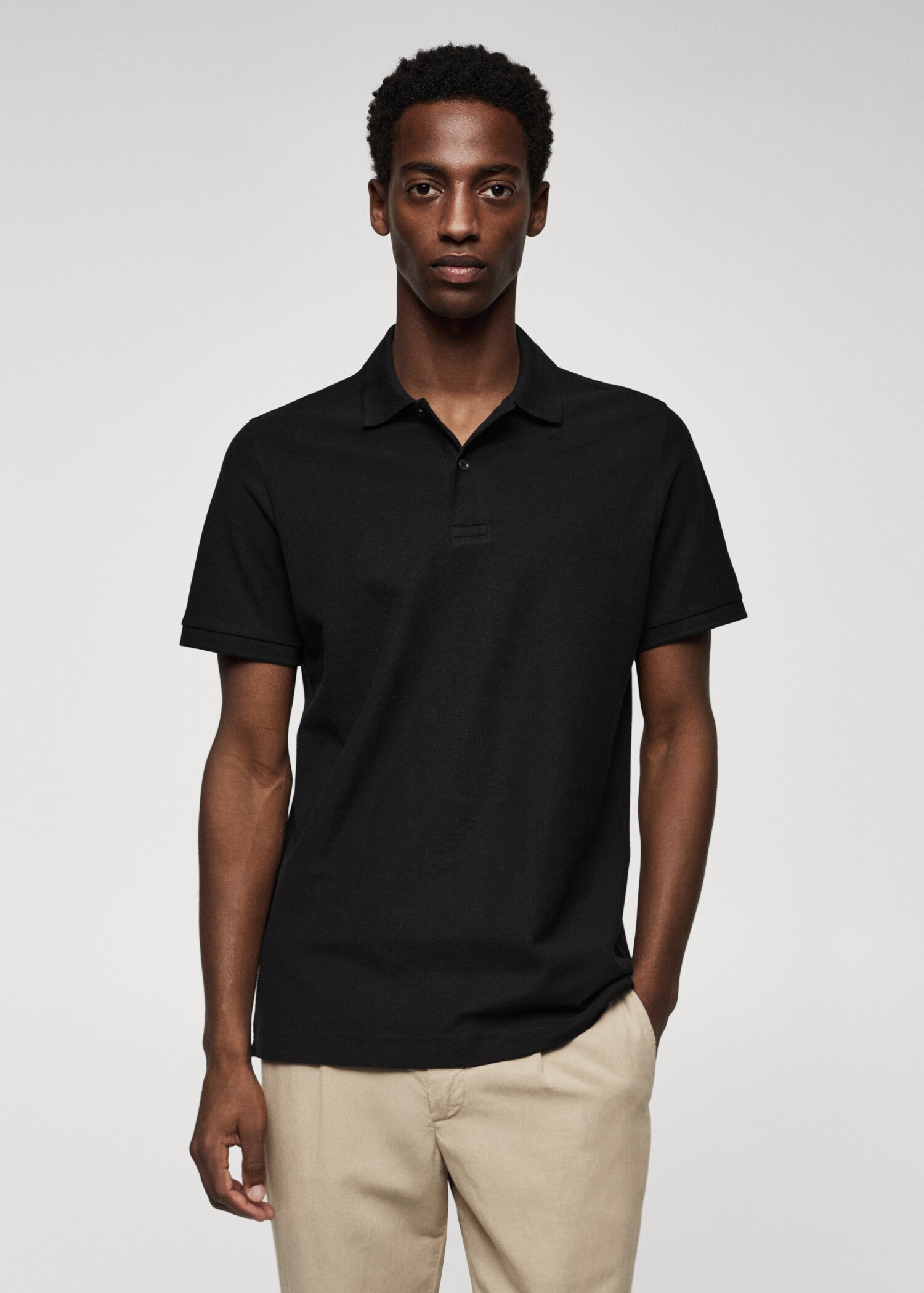 Cotton piqué polo shirt - Medium plane