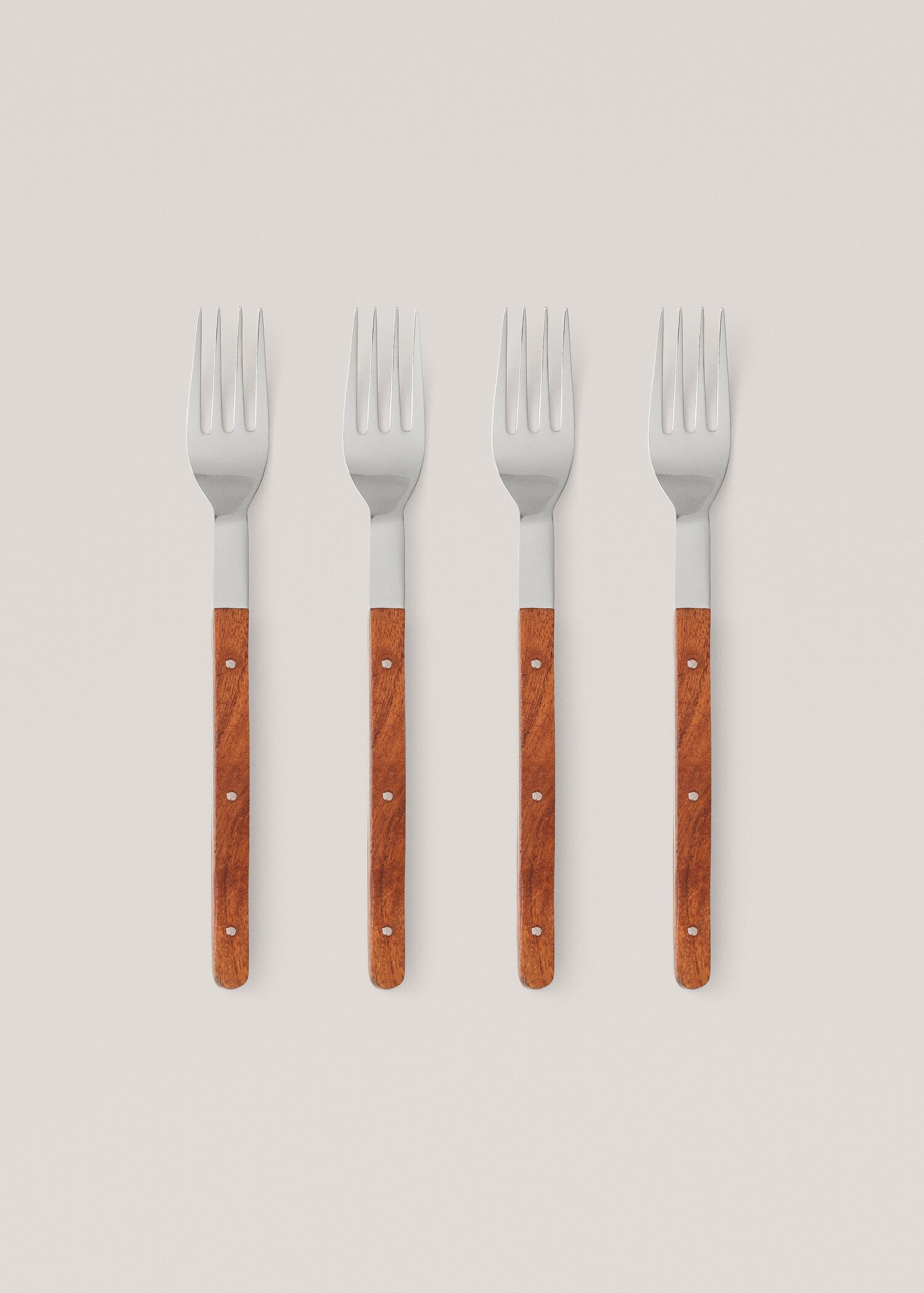 Pack of 4 wooden handle forks - Article without model