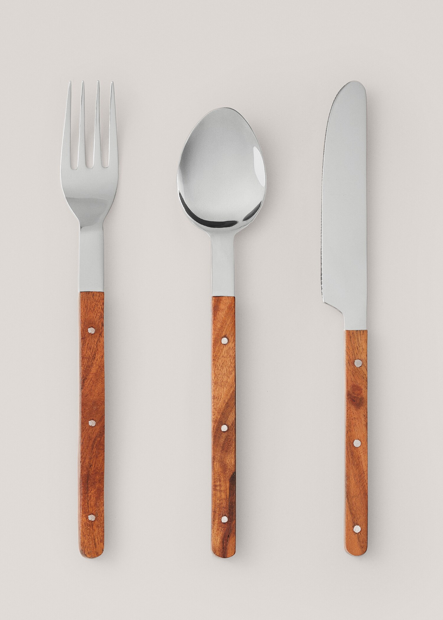 Pack of 4 wooden handle forks - Details of the article 1