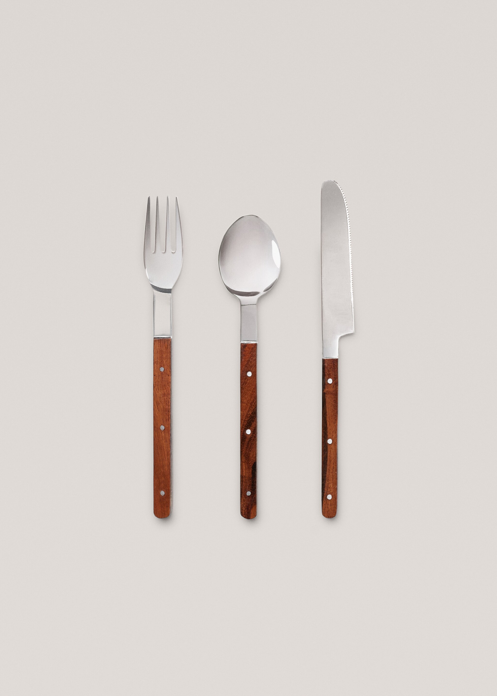 4er-Pack Gabeln mit Holzgriff - Detail des Artikels 3, Braun. Ref: 47035932-00.