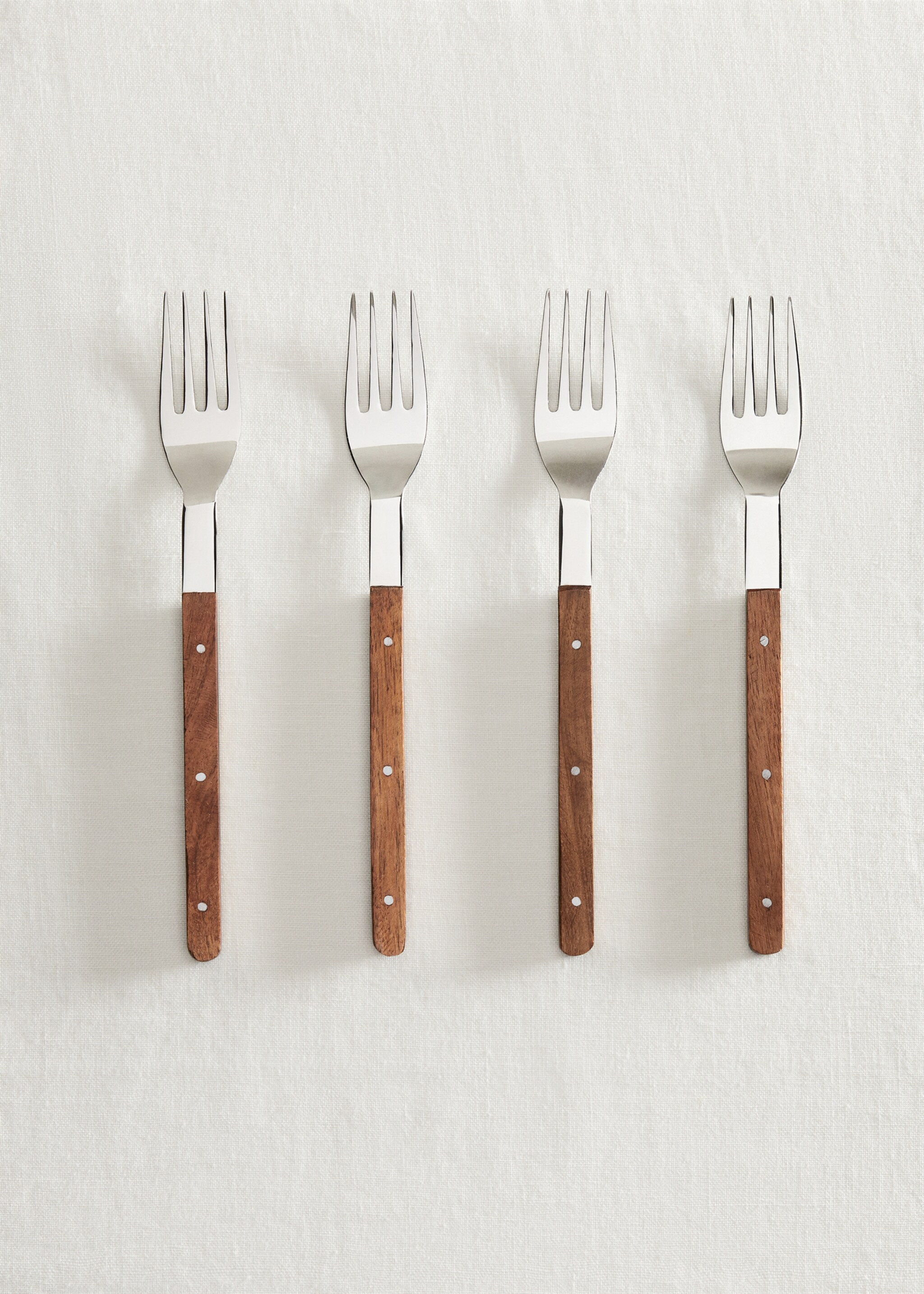 4er-Pack Gabeln mit Holzgriff - Detail des Artikels 7, Braun. Ref: 47035932-00.