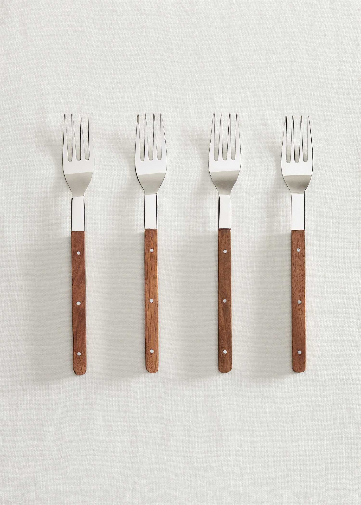 Pack of 4 wooden handle forks - Details of the article 7