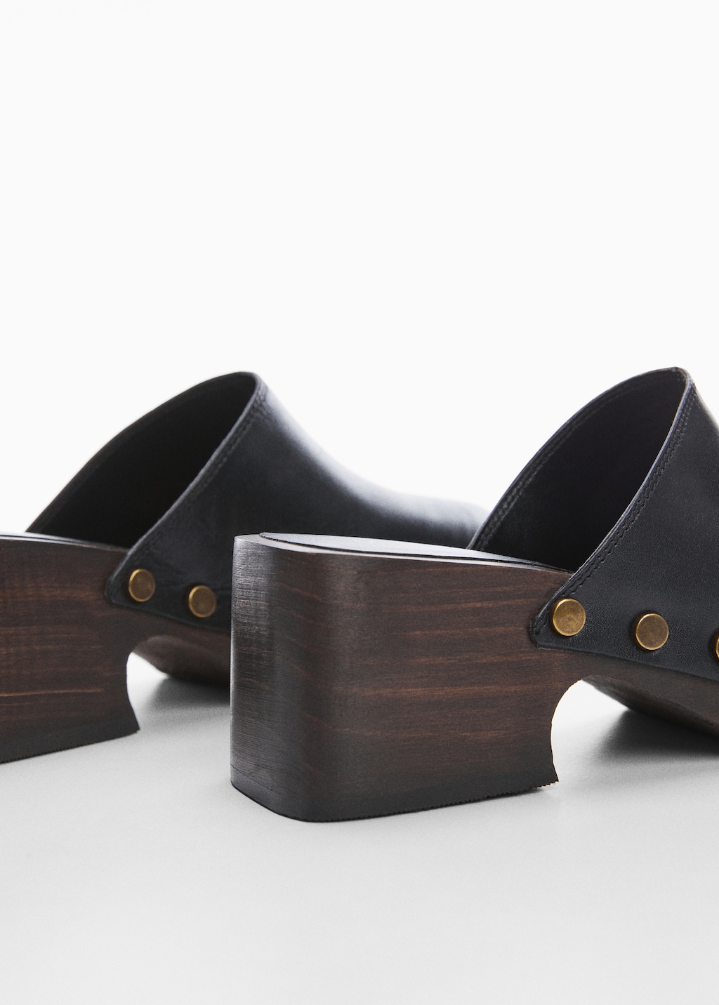 Studded leather clog