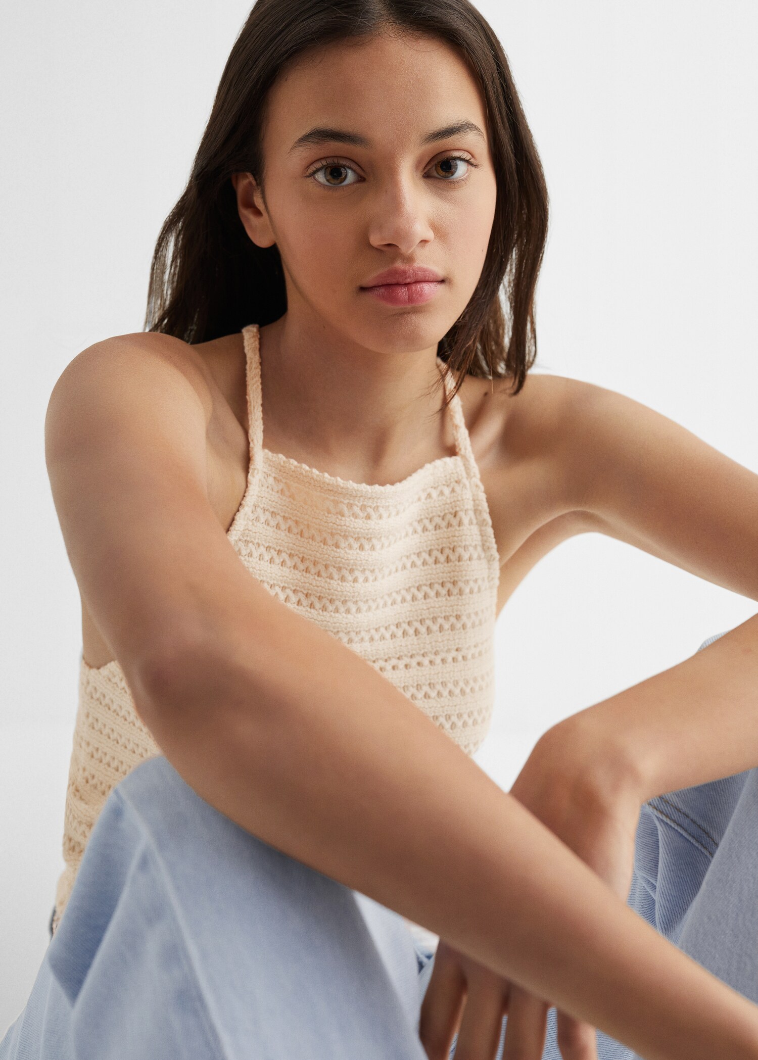 Crop-Top mit Ajourmuster - Detail des Artikels 1